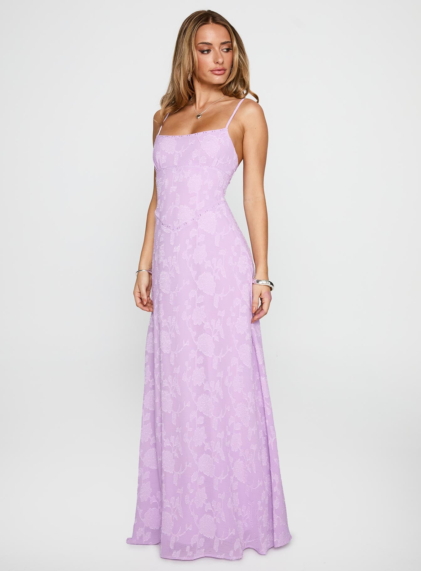 South Of France Maxi Dress Lilac - Image 3