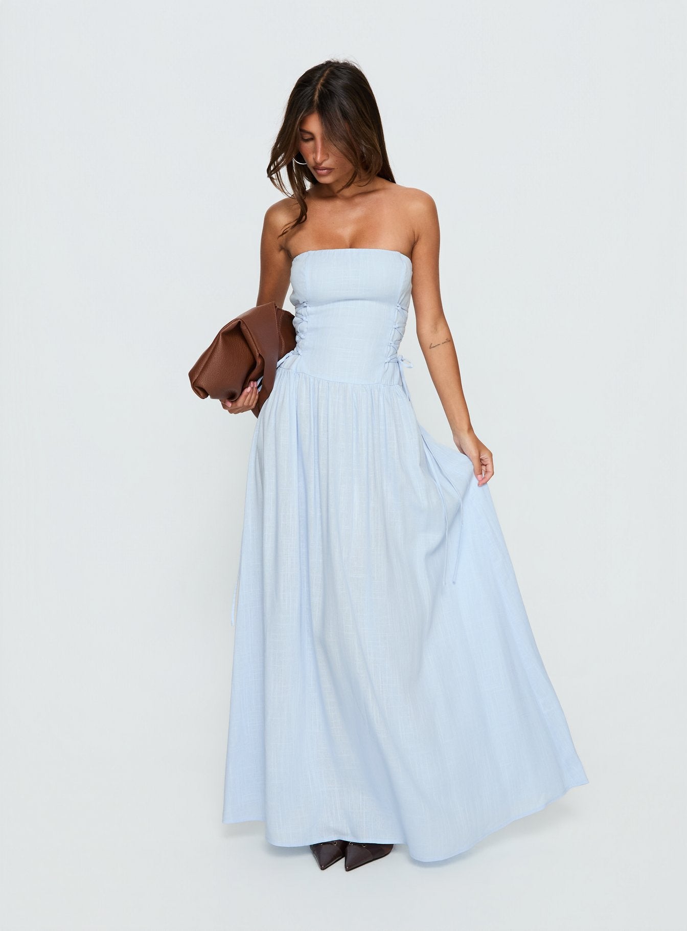 So Far So Good Maxi Dress Baby Blue - Image 3