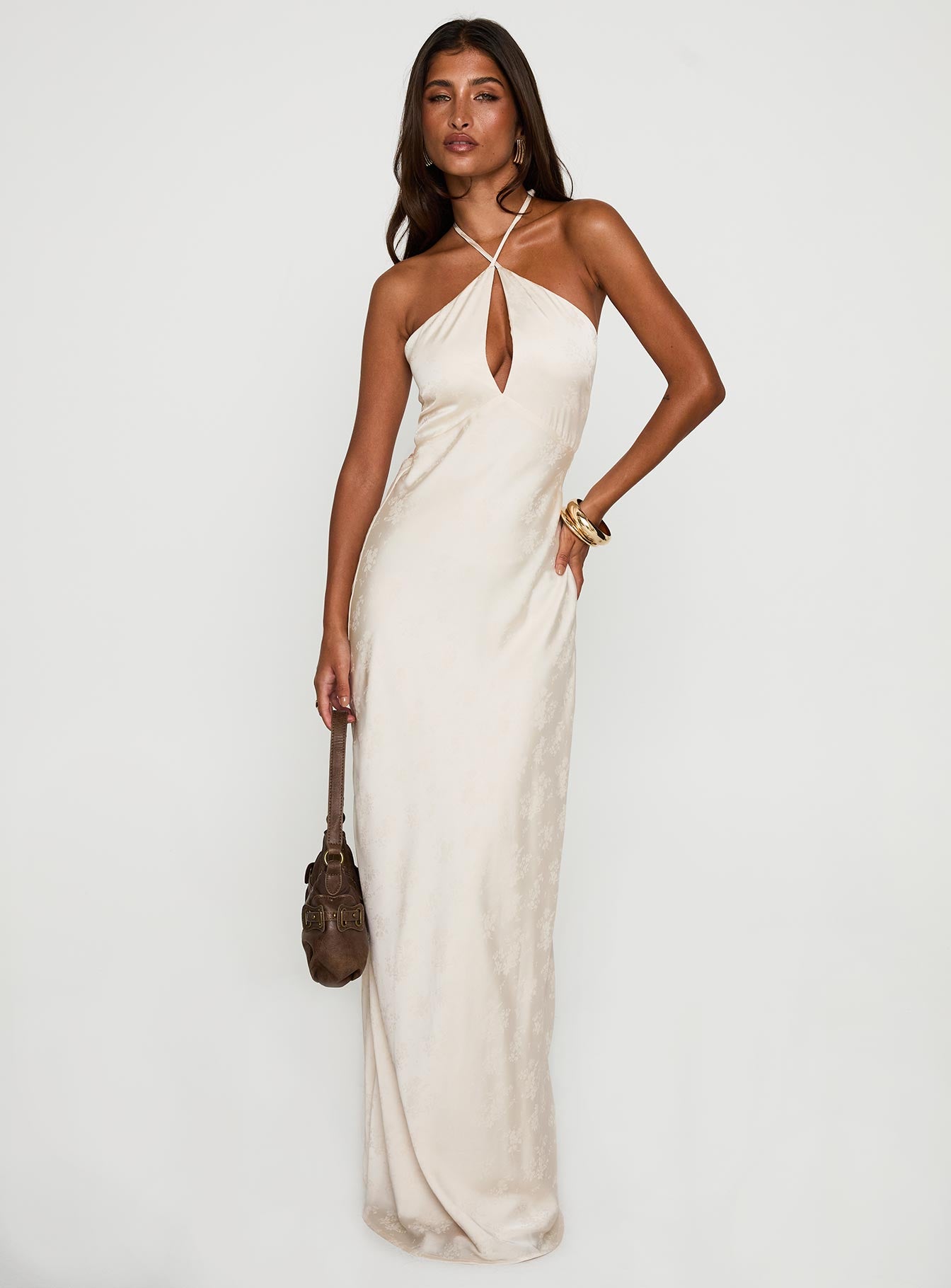 Limosina Halter Maxi Dress Champagne - Image 2