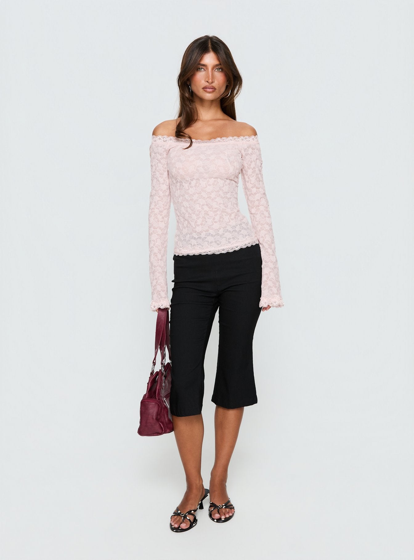 Mochapella Off The Shoulder Top Soft Pink - Image 3