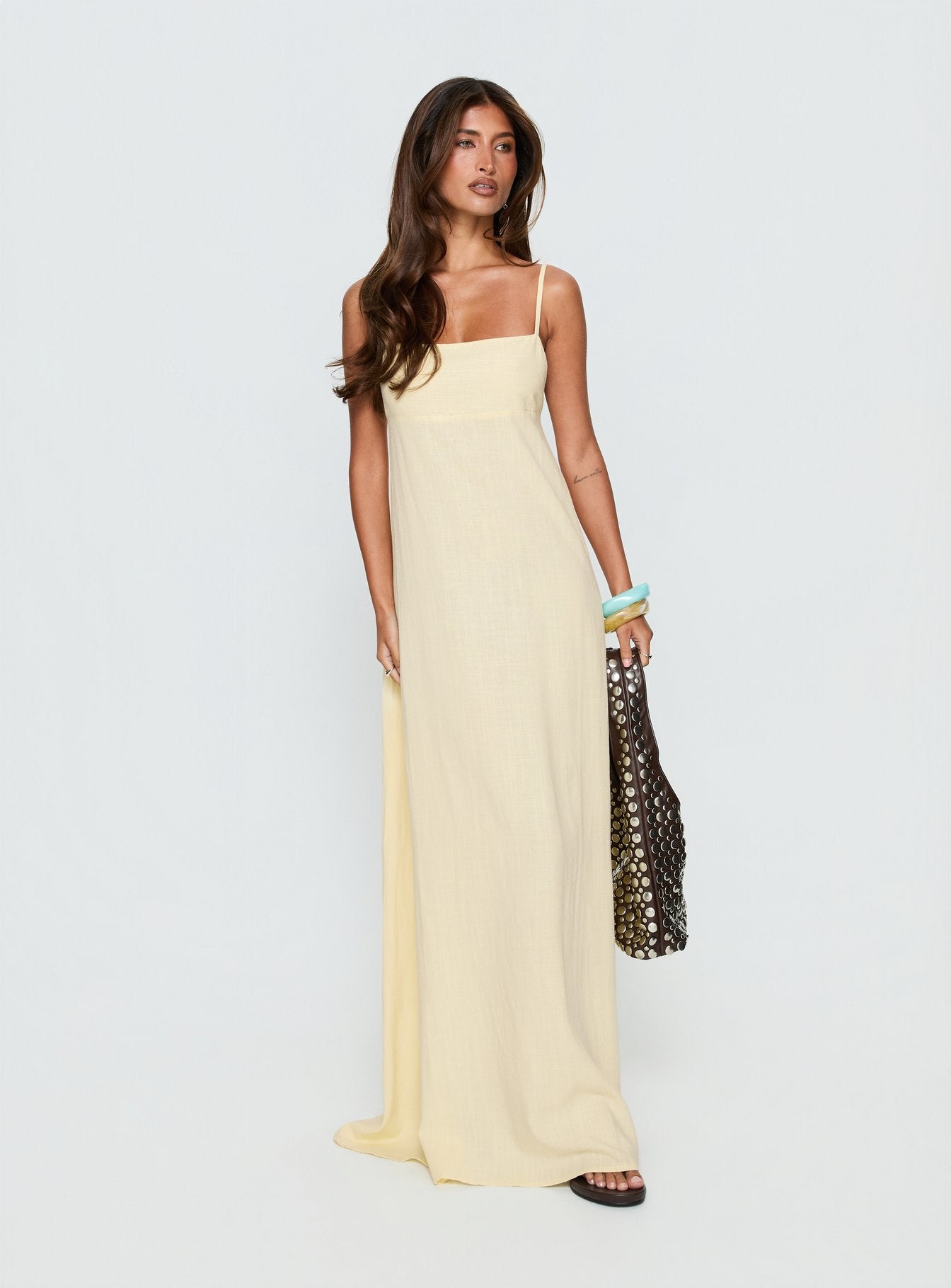 Solie Tie Back Maxi Dress Butter - Image 3