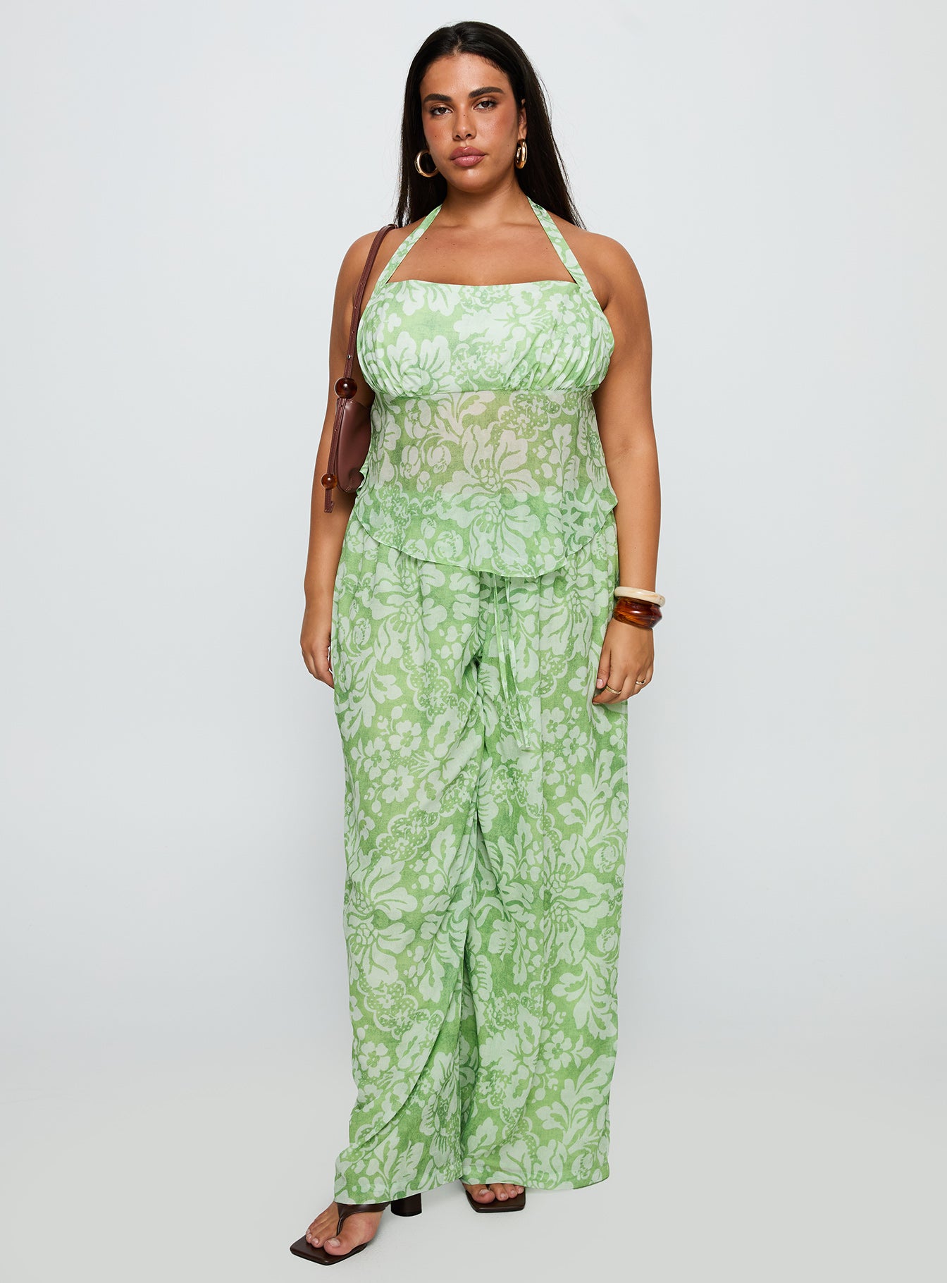 Finesse Pants Green Floral Curve - Image 3