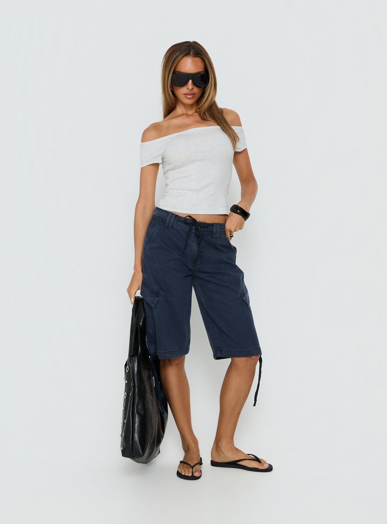 Apres Tie Waist Jorts Navy - Image 3