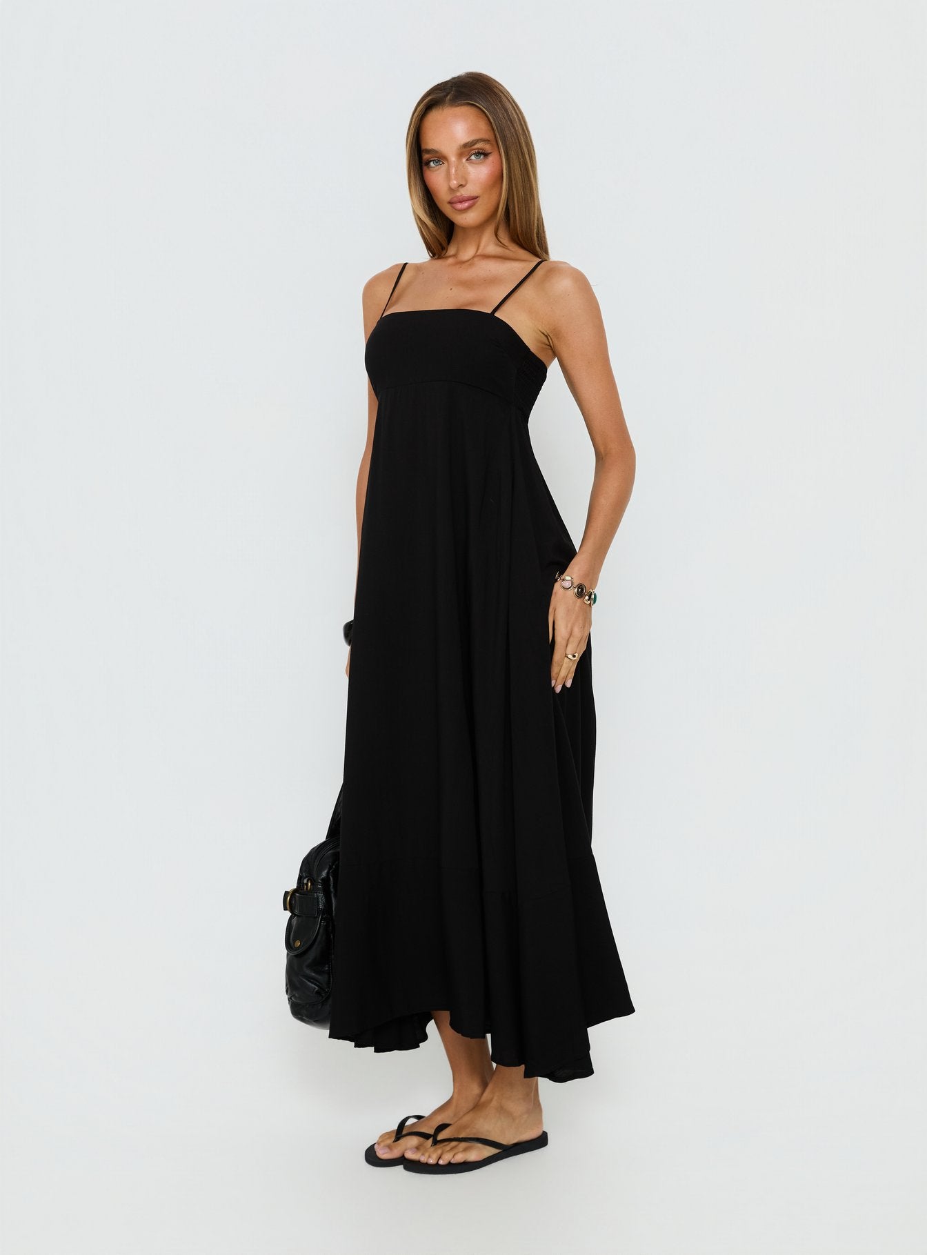 Triniti Square Neck Maxi Dress Black - Image 3
