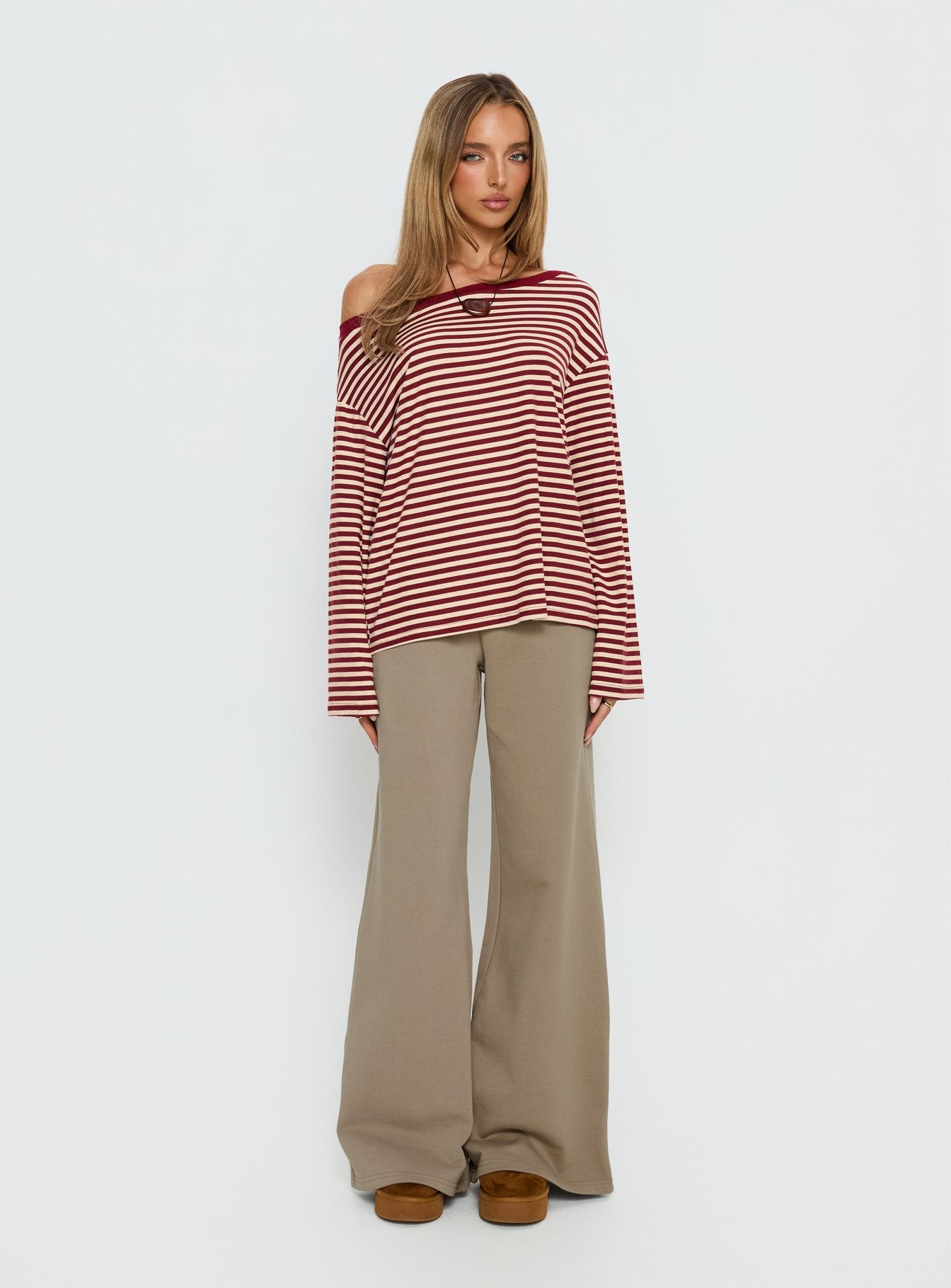 Summits Flared Track Pants Latte - Image 3