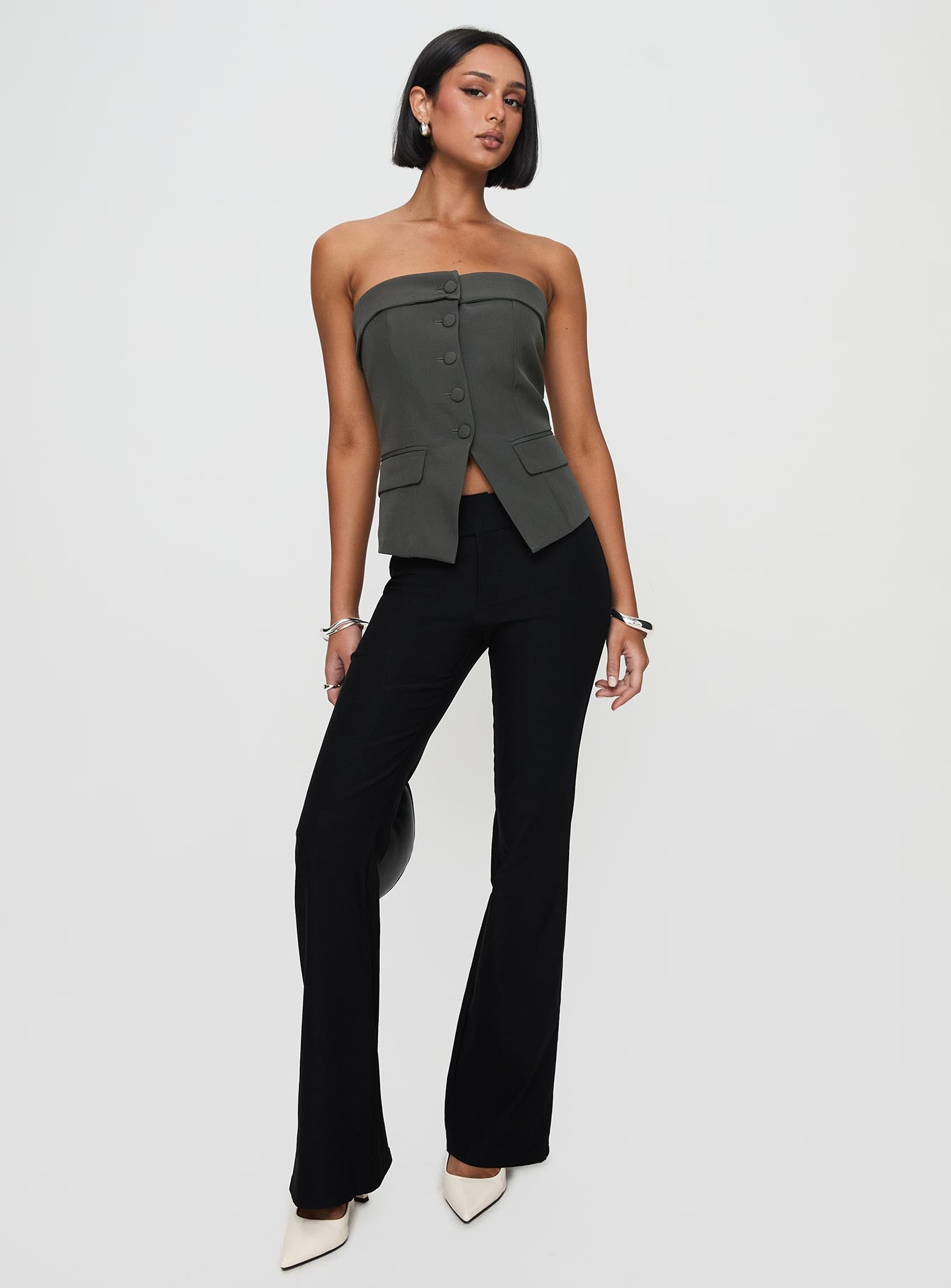 Change It Up Strapless Top Grey - Image 3