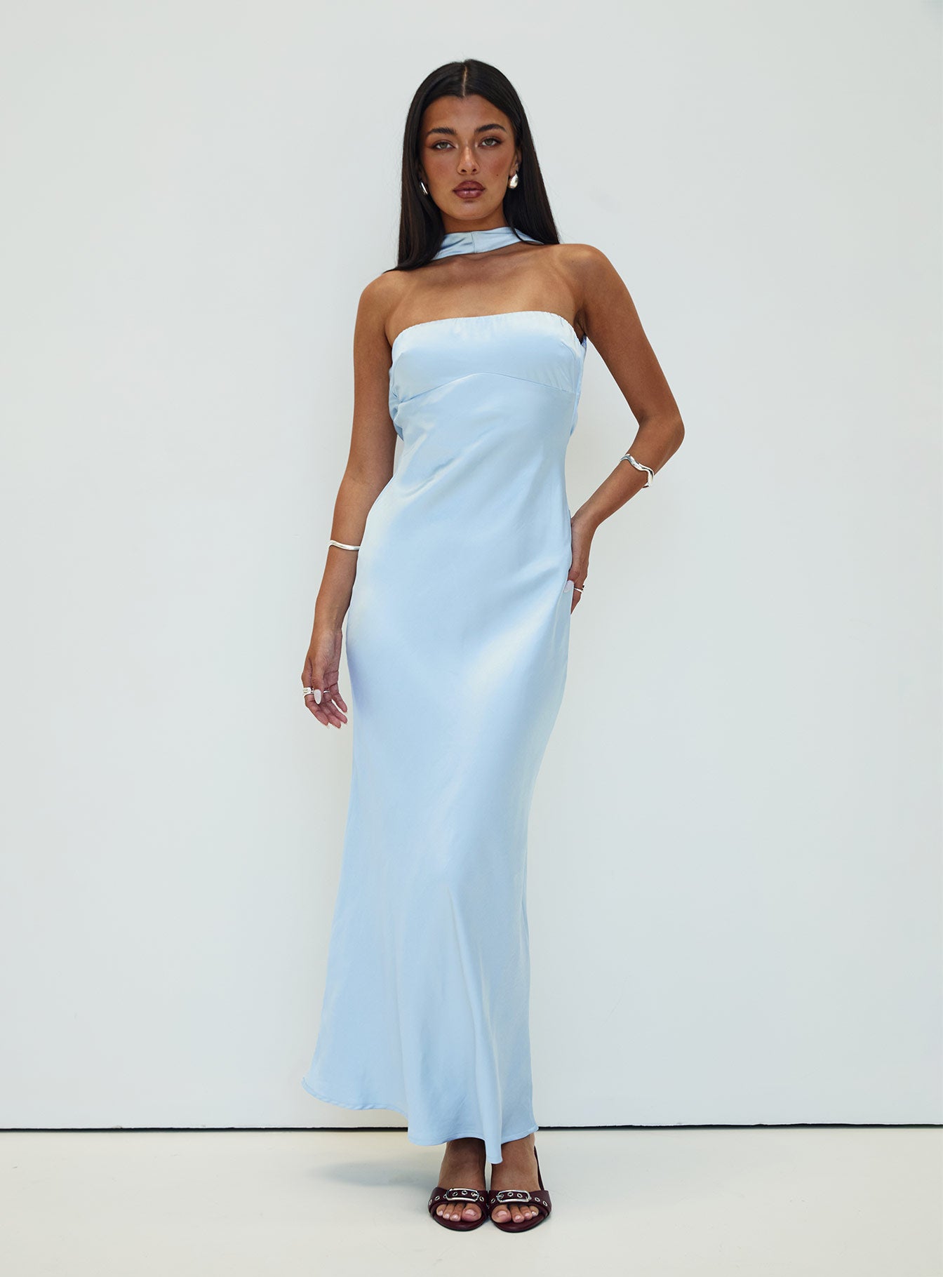 Legacies Strapless Maxi Dress Icy Blue Petite - Image 2