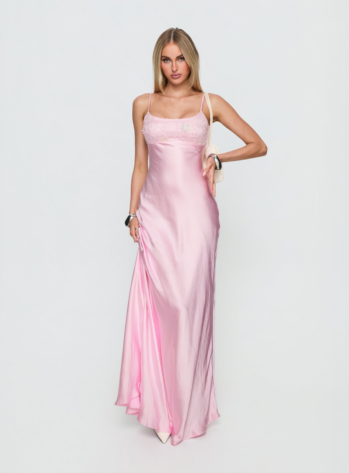 Truth Hurts Ruched Backless Maxi Dress Pink - Image 2
