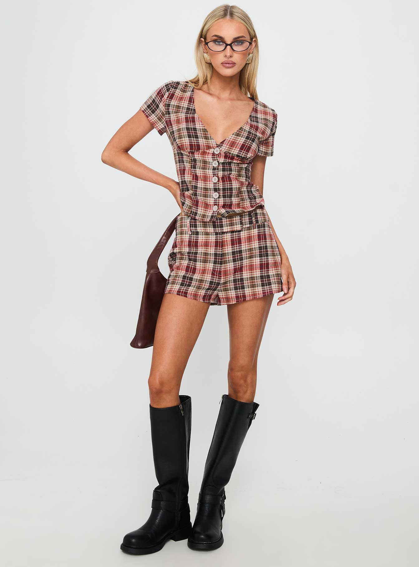 Odera Short Red Check - Image 3
