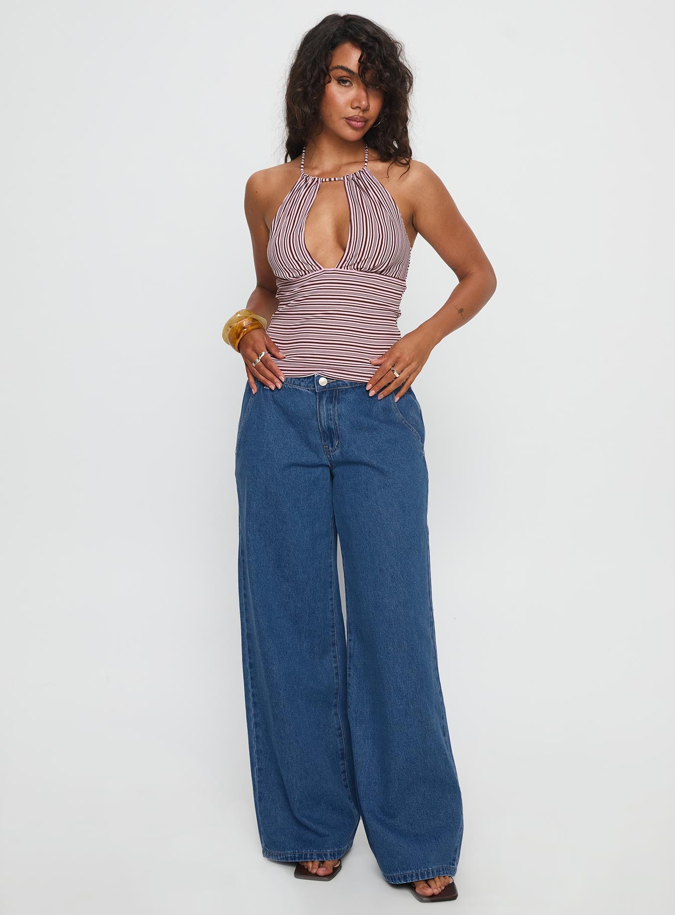 Polaris Mid Rise Straight Leg Jeans Mid Blue - Image 3