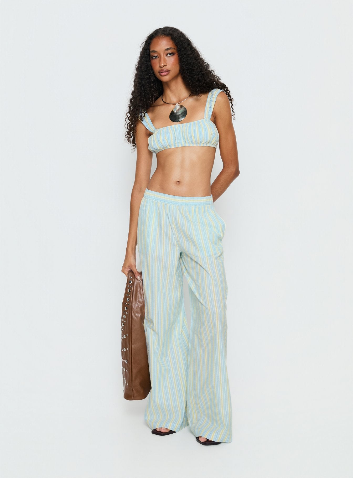 Talyssa Micro Crop Top Blue Stripe - Image 3