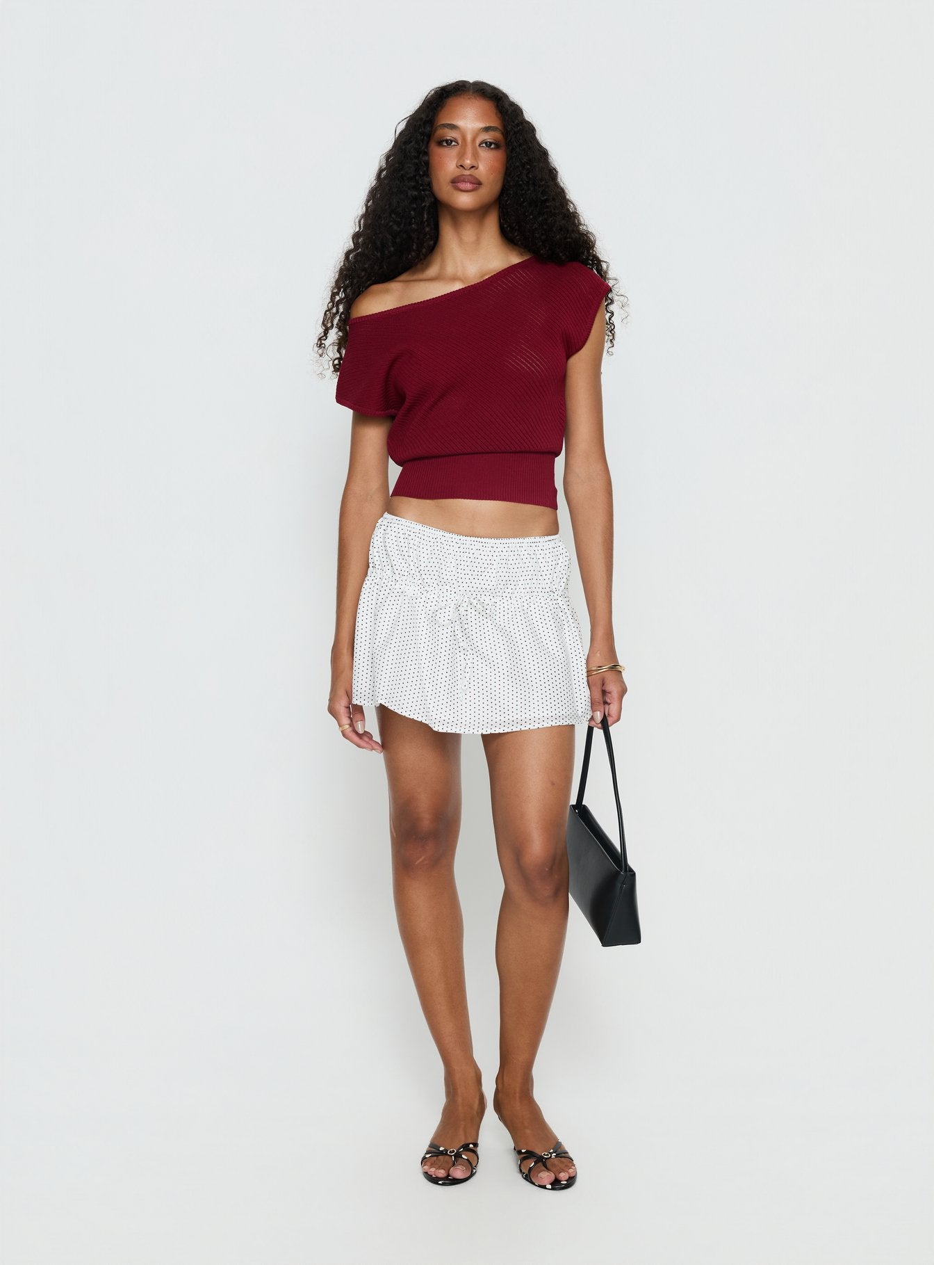 Nomi Mini Skirt White Polka Dot - Image 3