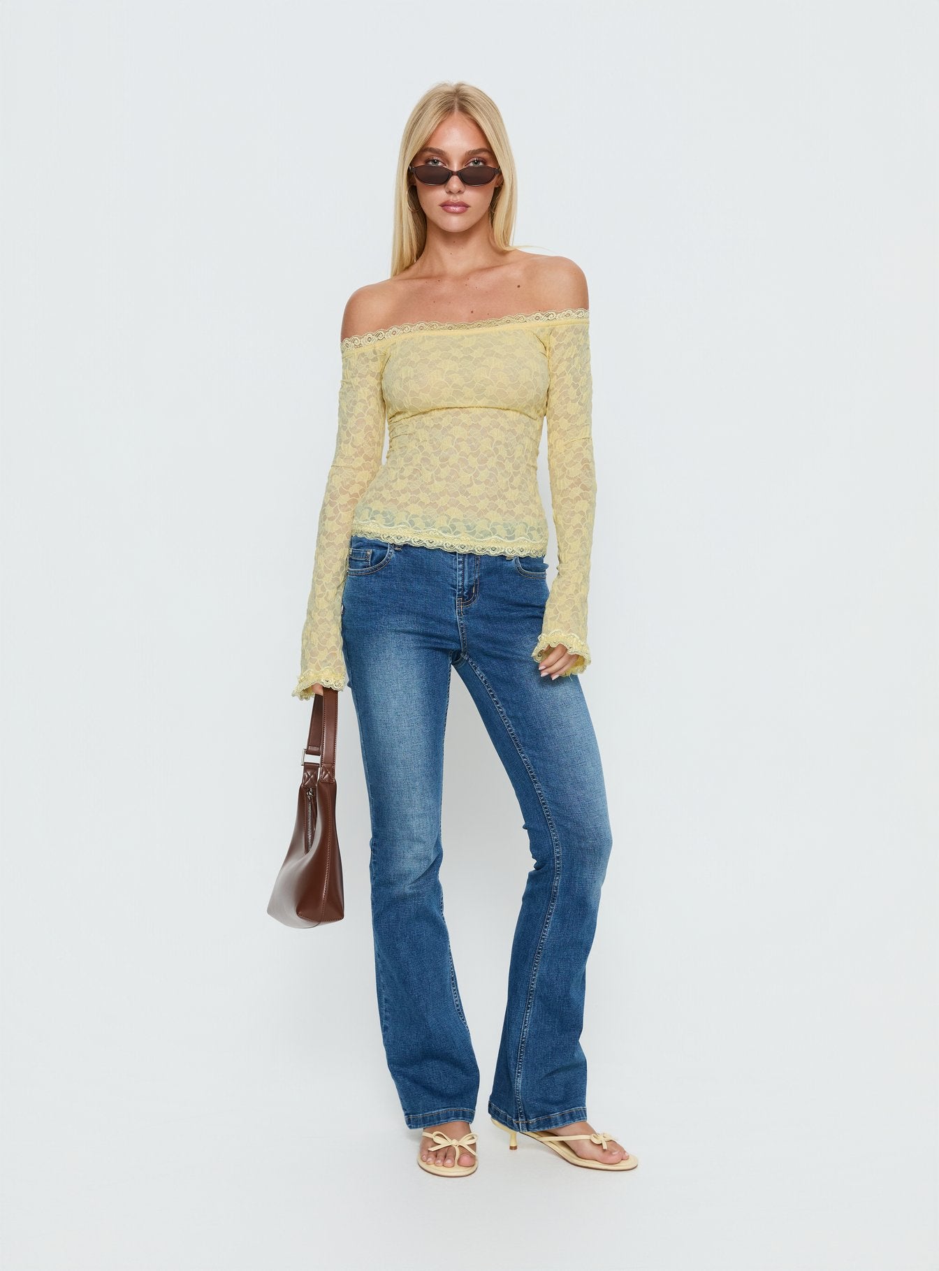 Mochapella Off The Shoulder Top Lemon - Image 2