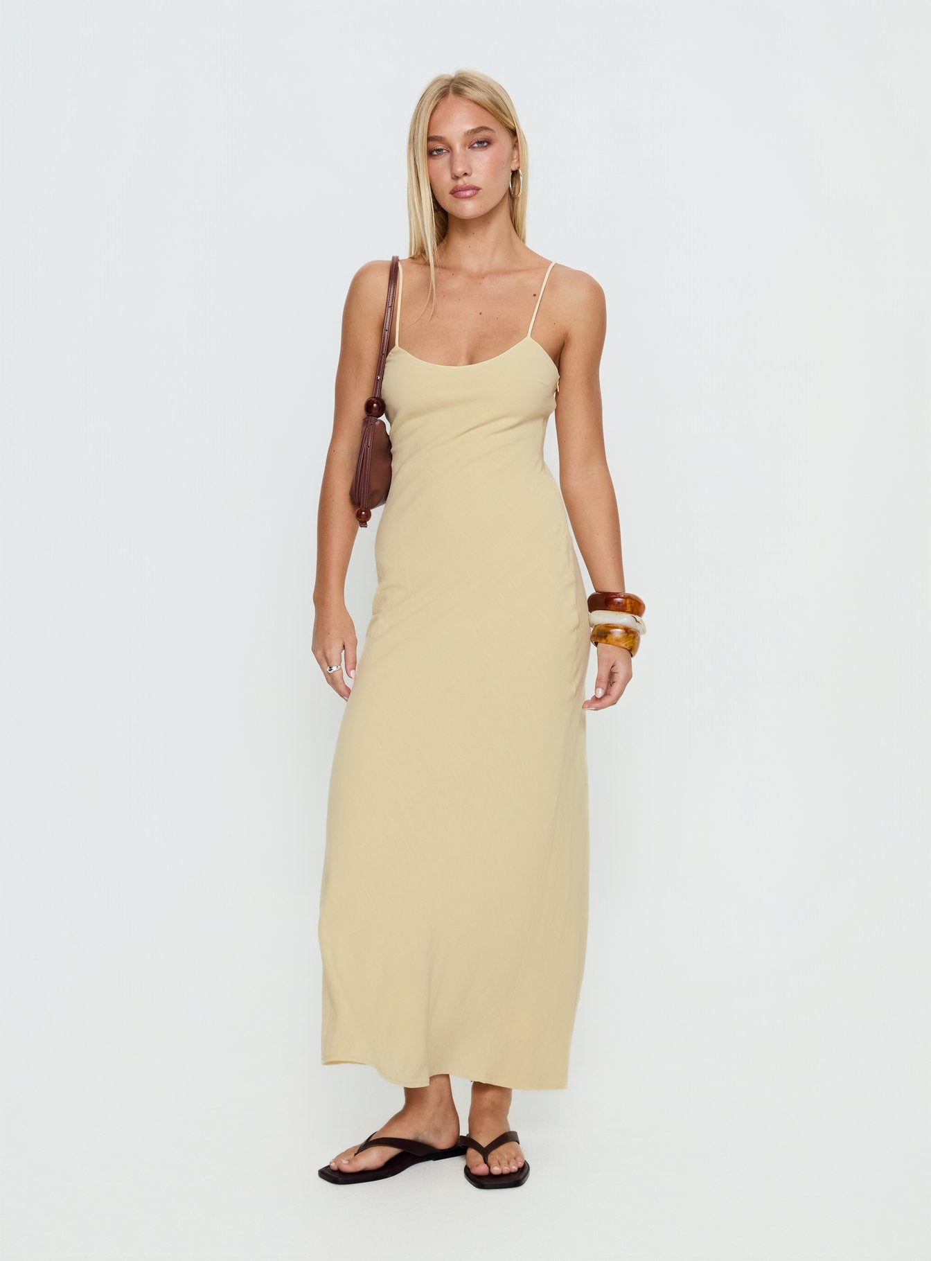 Montie Scoop Maxi Dress Lemon - Image 2