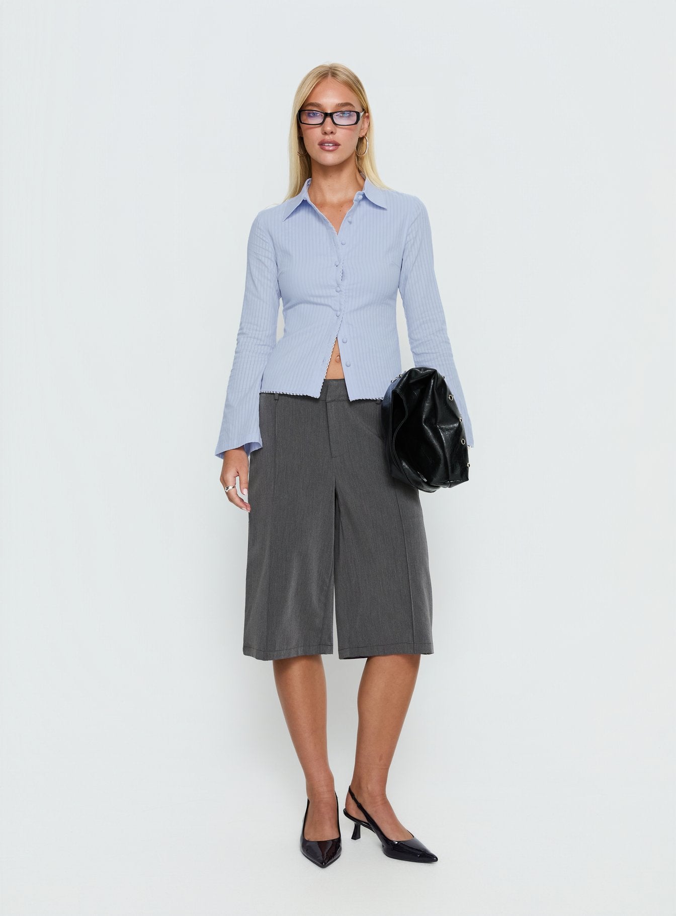Emersonne Button Up Top Blue - Image 2