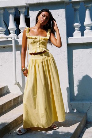 Valerio Maxi Skirt Yellow