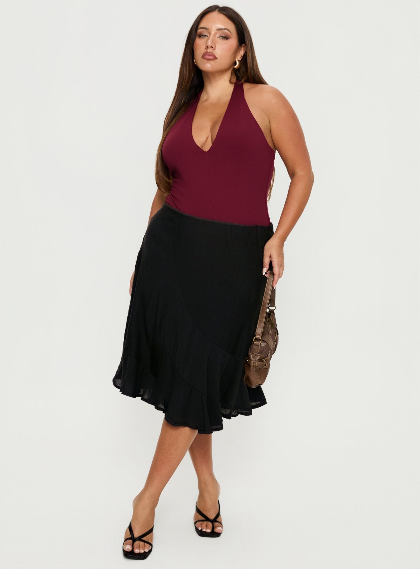 With Kindness Midi Skirt Black Curve - Image 3