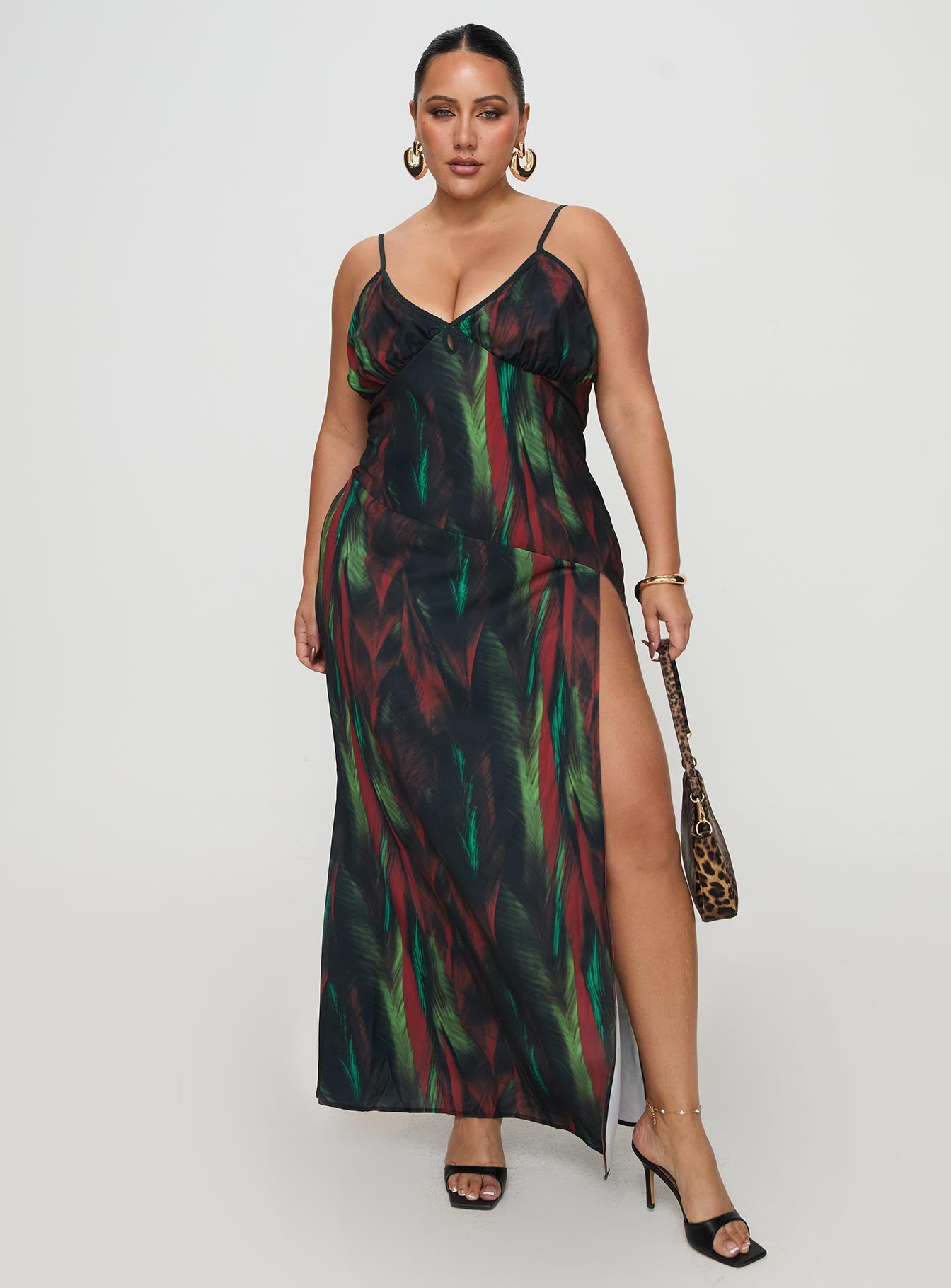 Feather Maxi Dress Multi Curve - Image 3