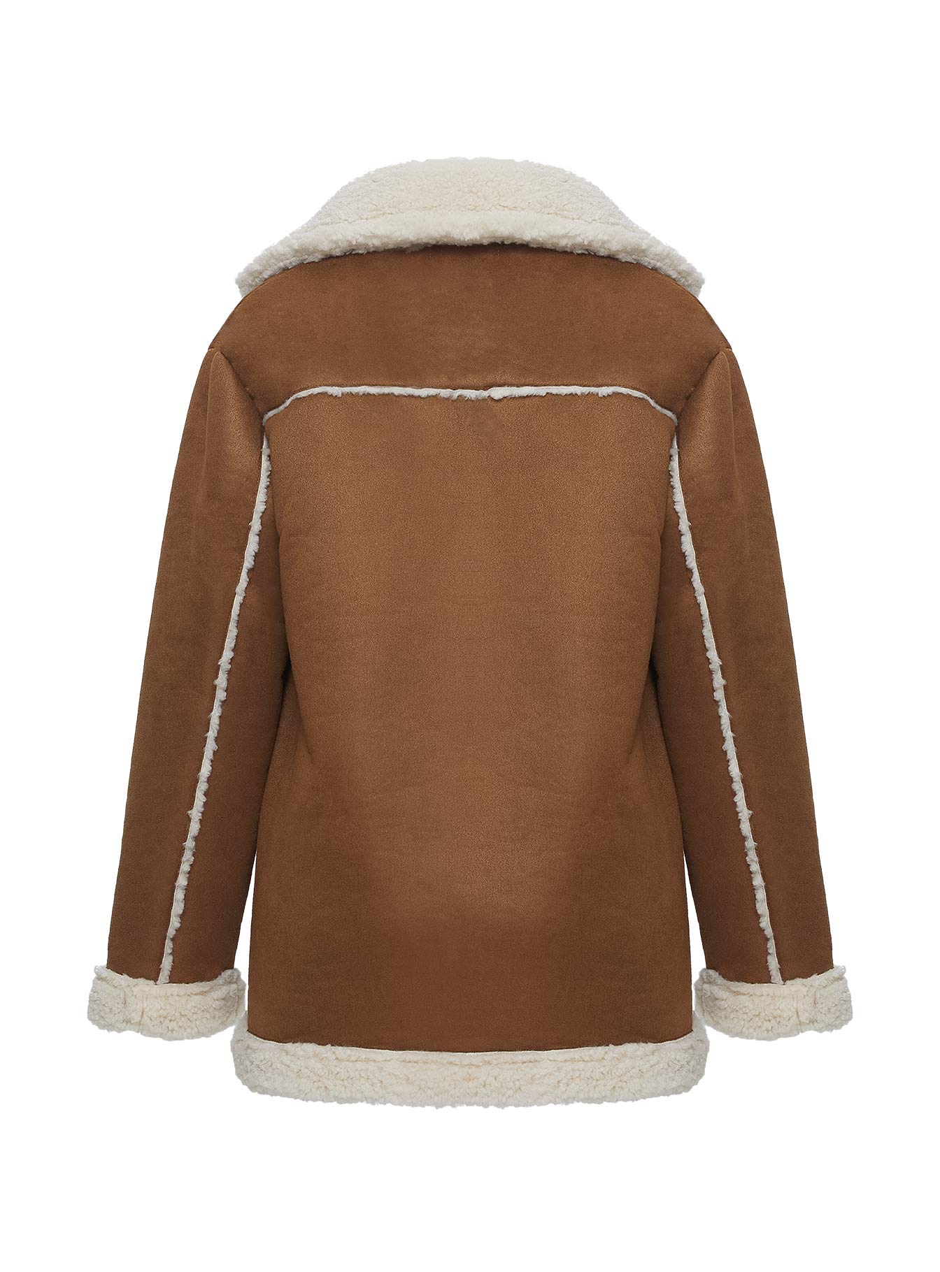 Marysville Faux Fur Oversized Jacket Tan - Image 6