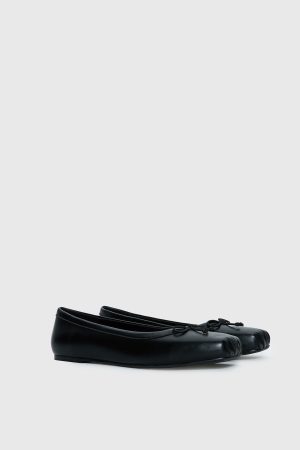 Therapy Laine Square Toe Ballet Flats Black