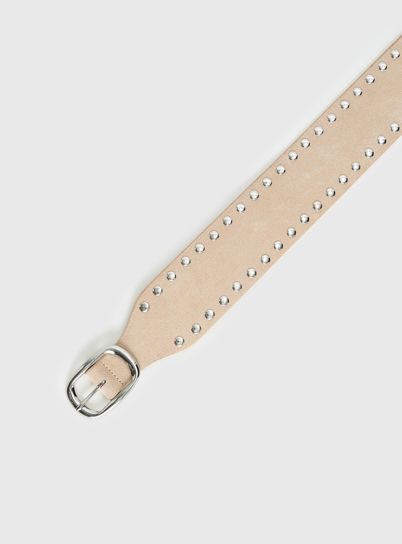 Spheres Stud Belt Beige / Silver - Image 3