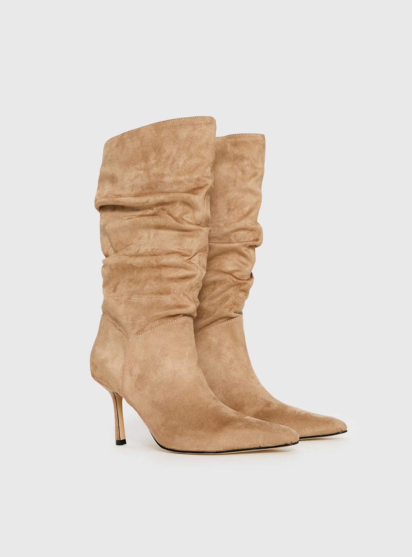 Such A Charmer Faux Suede Scrunch Boot Tan - Image 2