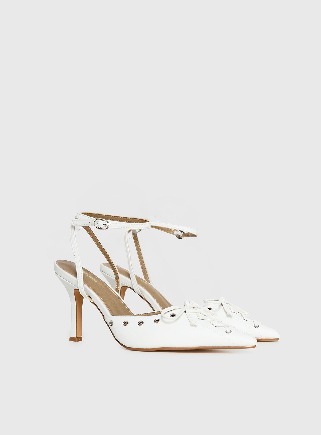 Nilah Pointed Toe Heels White - Image 3