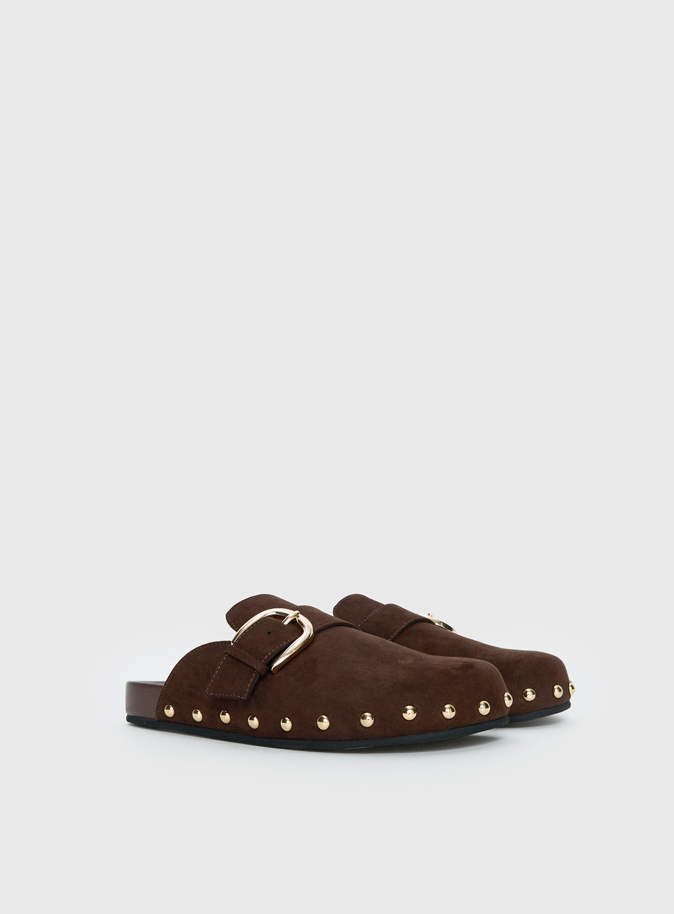 Way Life Goes Stud Detail Clogs Chocolate - Image 2