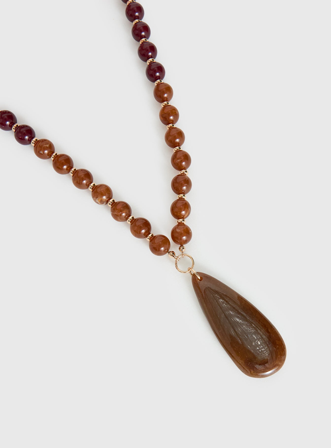 Sugar Storm Beaded Pendant Necklace Brown - Image 3