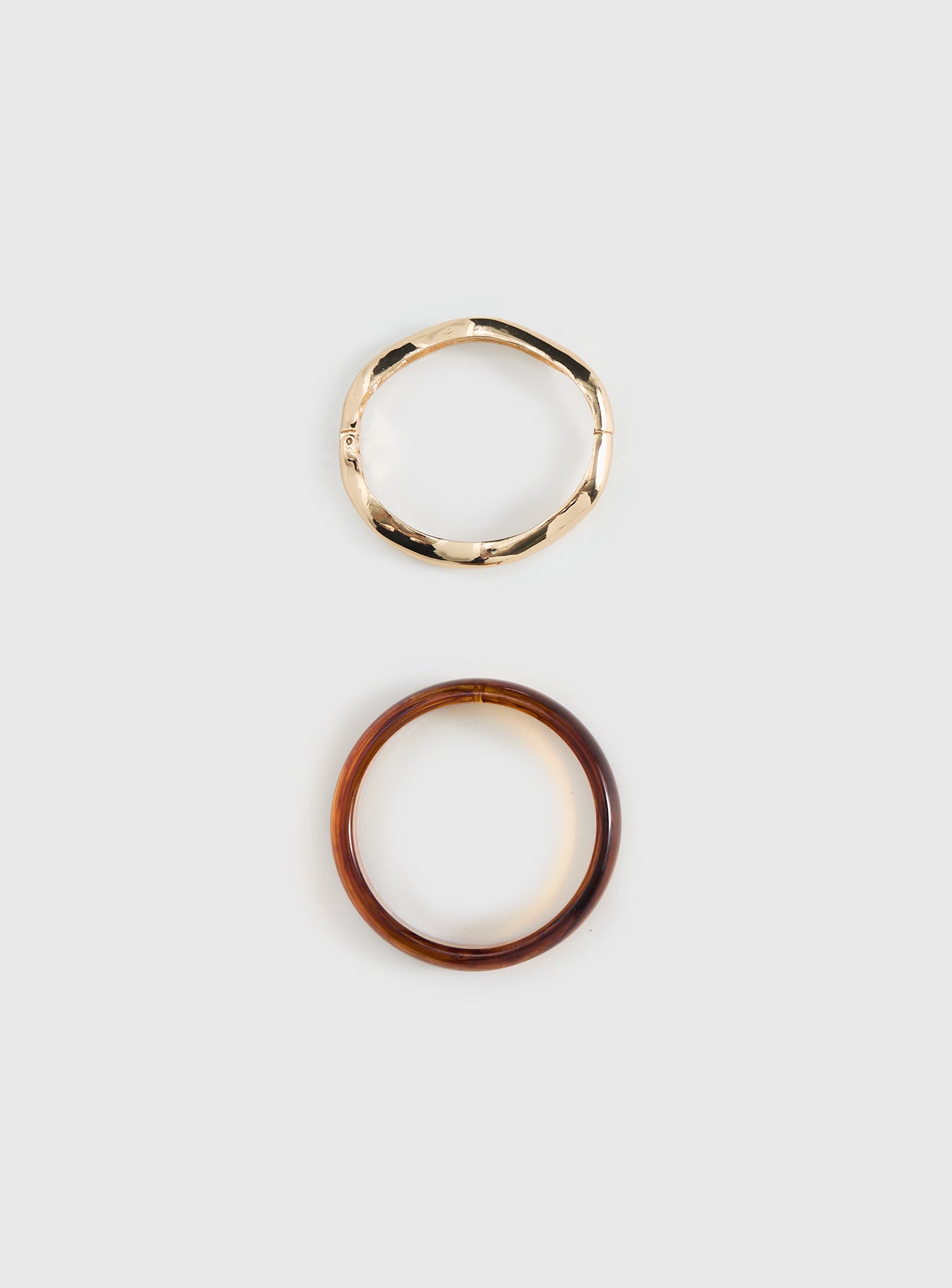 Want Your Love Resin Cuff Set Gold / Brown - Image 3