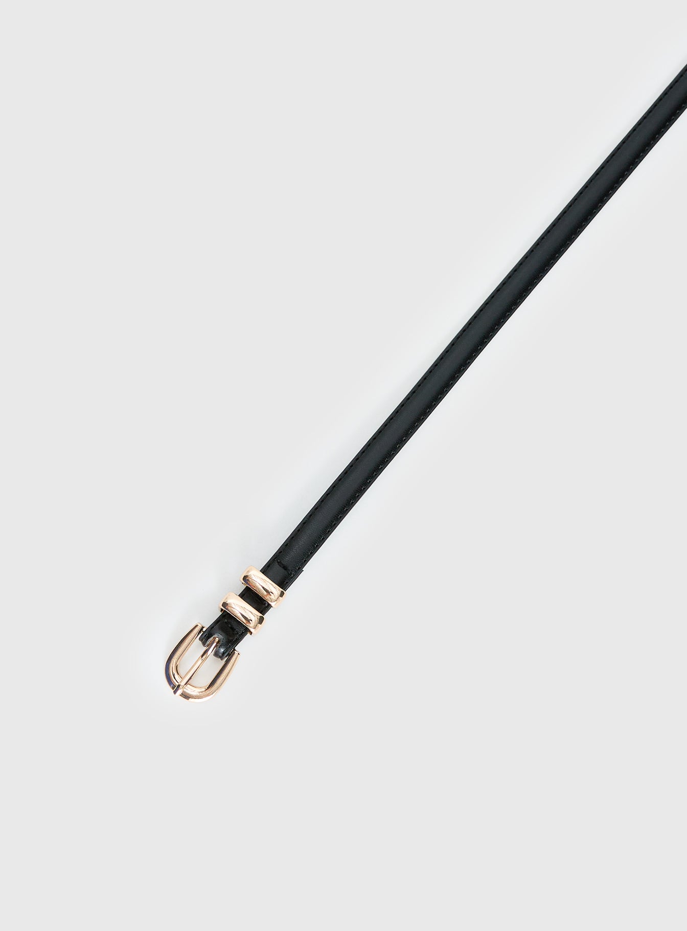 Antilles Faux Leather Micro Belt Black / Gold - Image 3