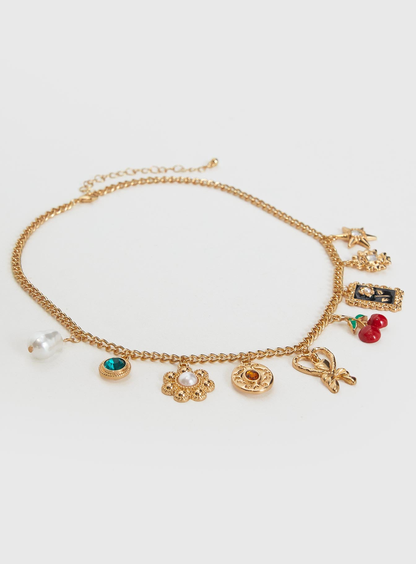 Cherry Dreams Charm Necklace Gold - Image 3