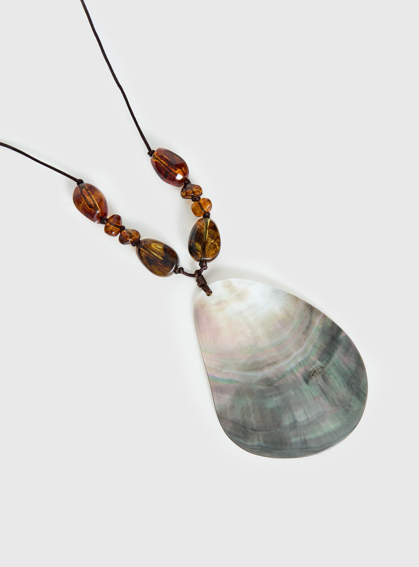 Caught Up Shell Pendant Necklace Multi - Image 3
