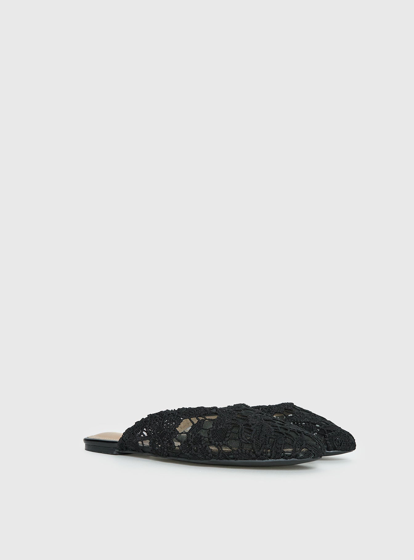 Gretta Lace Slip On Flats Black - Image 3
