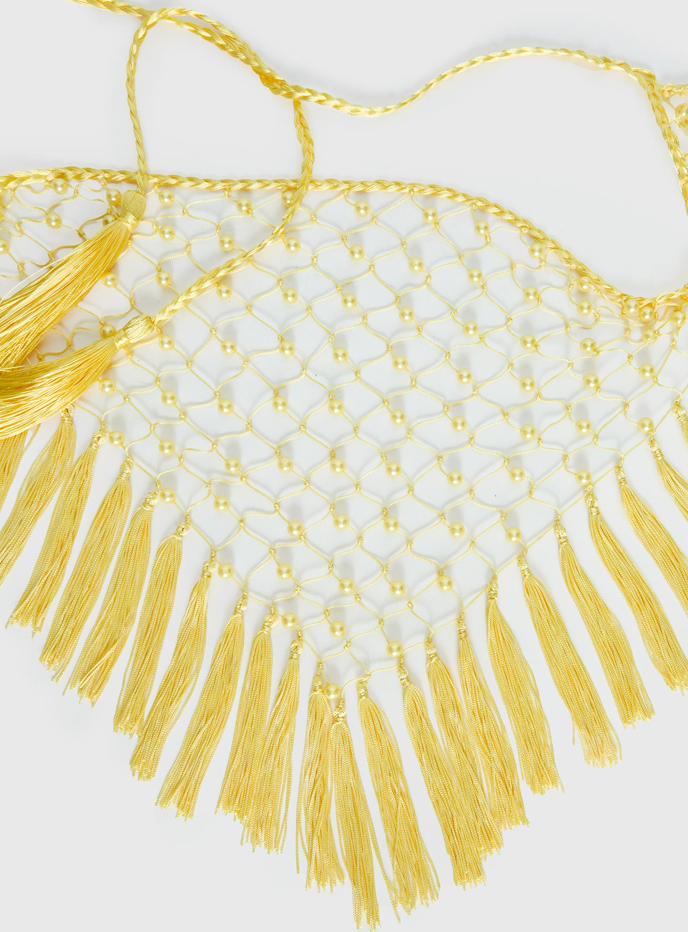 Lynnsey Beaded Tassel Wrap Belt Butter - Image 3