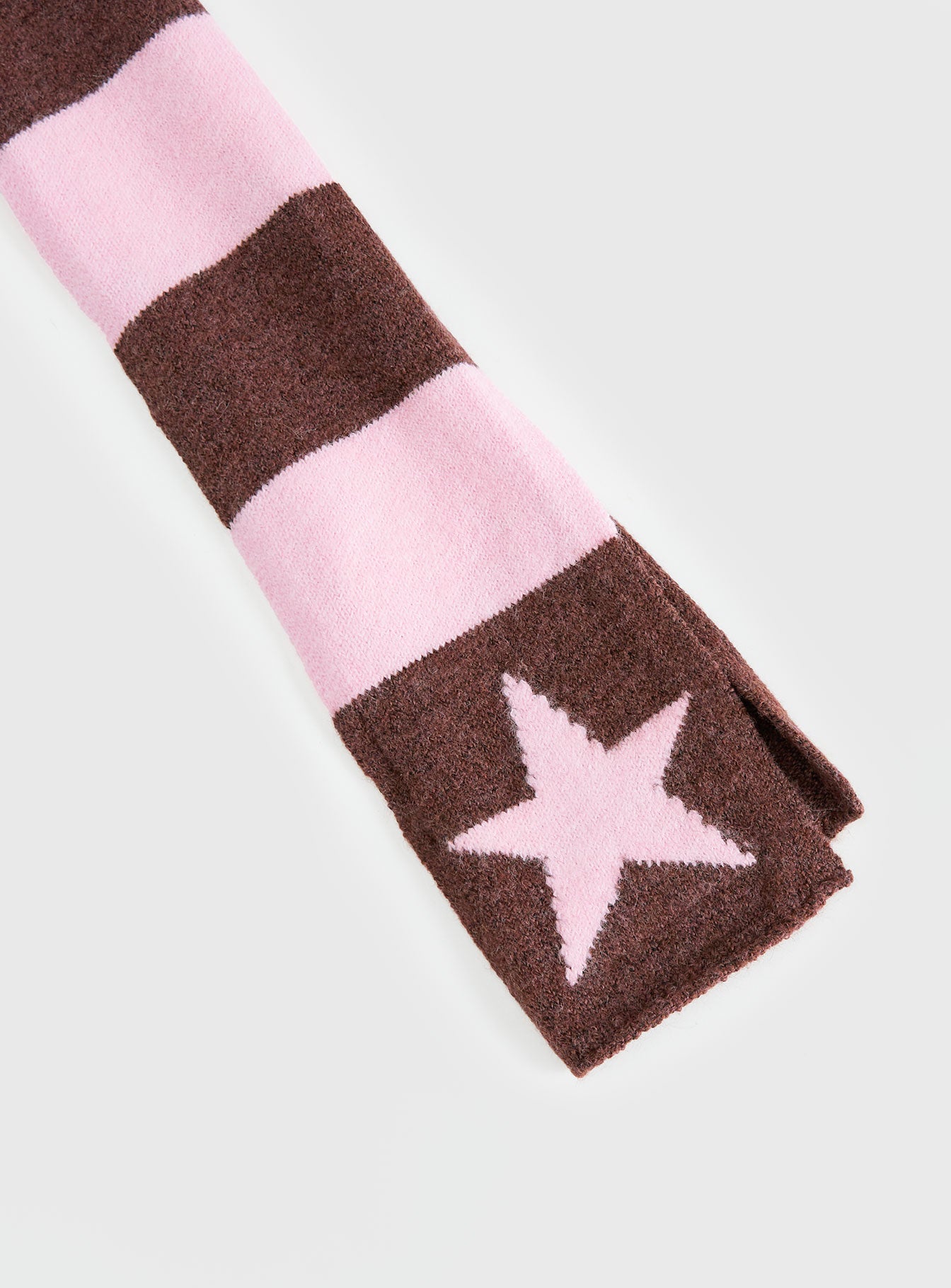 Abelia Star Graphic Scarf Brown / Pink Stripe - Image 3