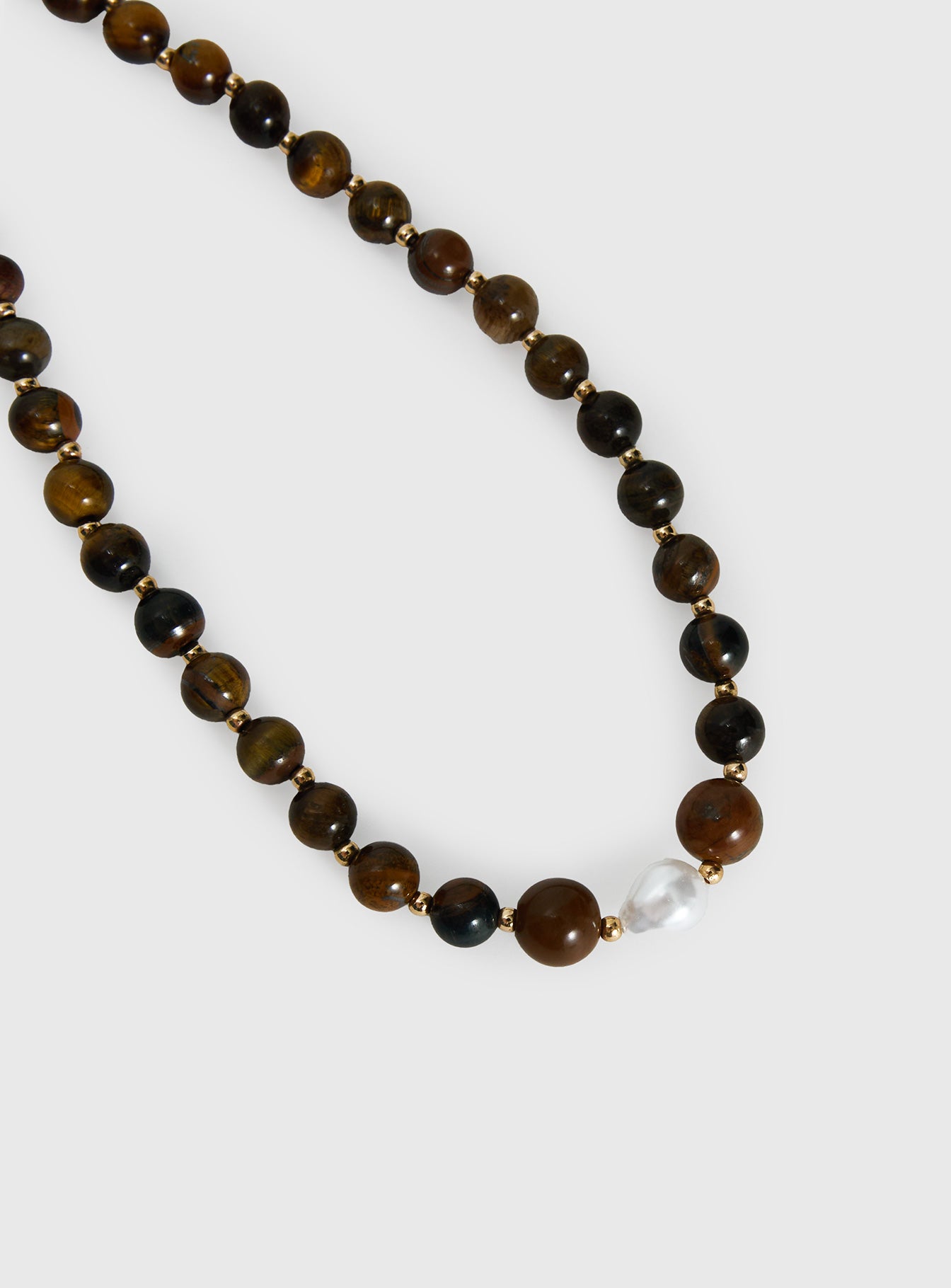 In Your Life Beaded Necklace Brown / Pearl - Image 3