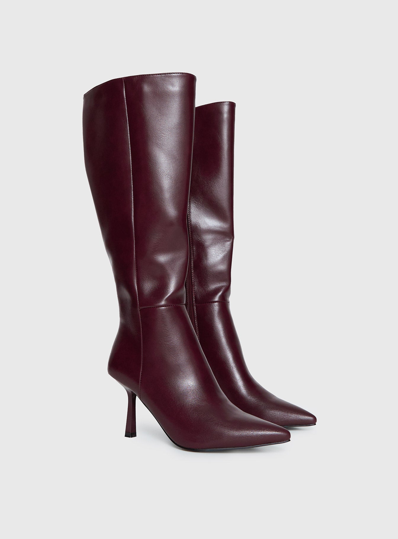 Harrie Knee High Boots Burgundy - Image 2