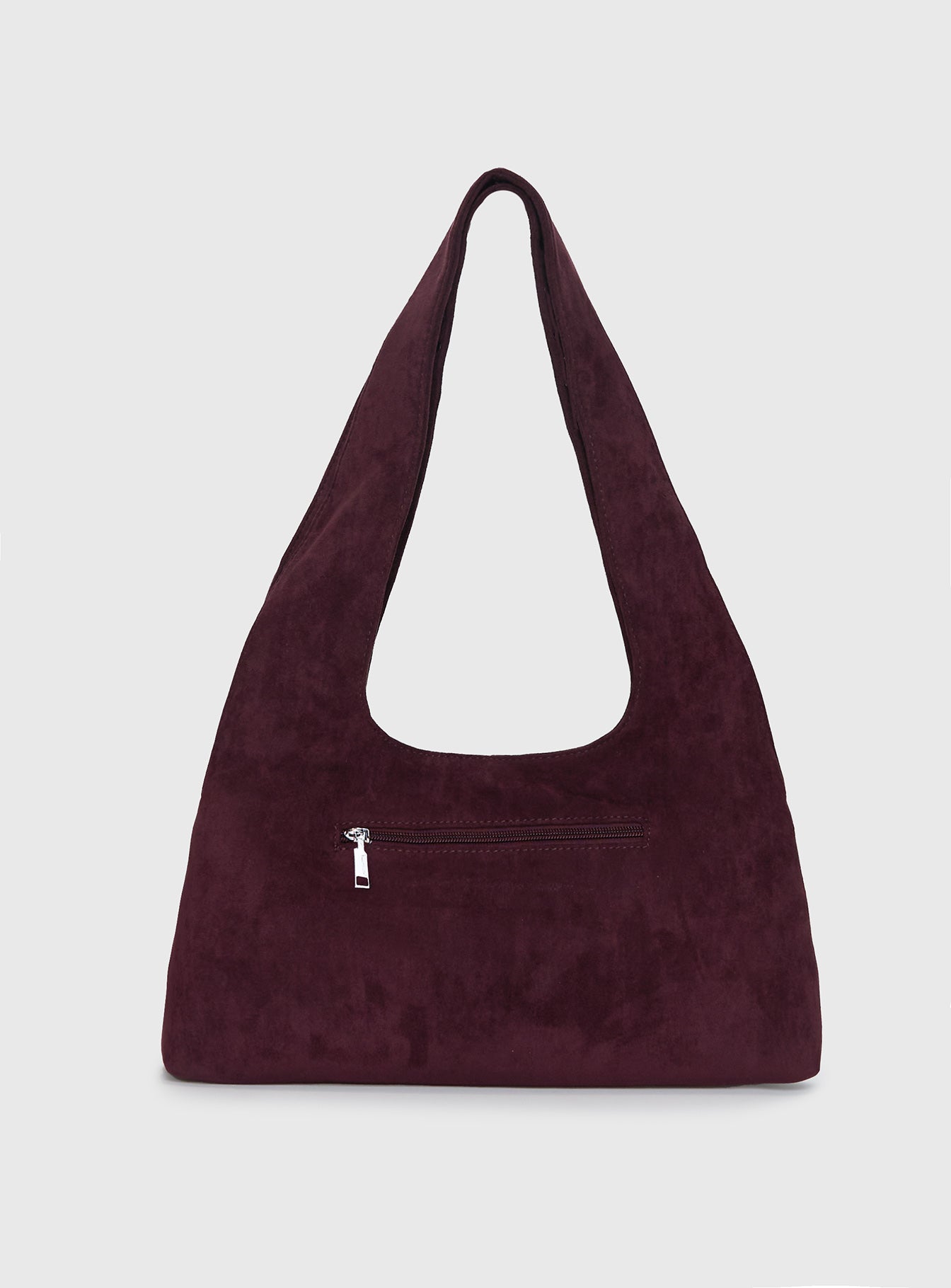 Lemoni Faux Suede Stud Bag Burgundy - Image 3