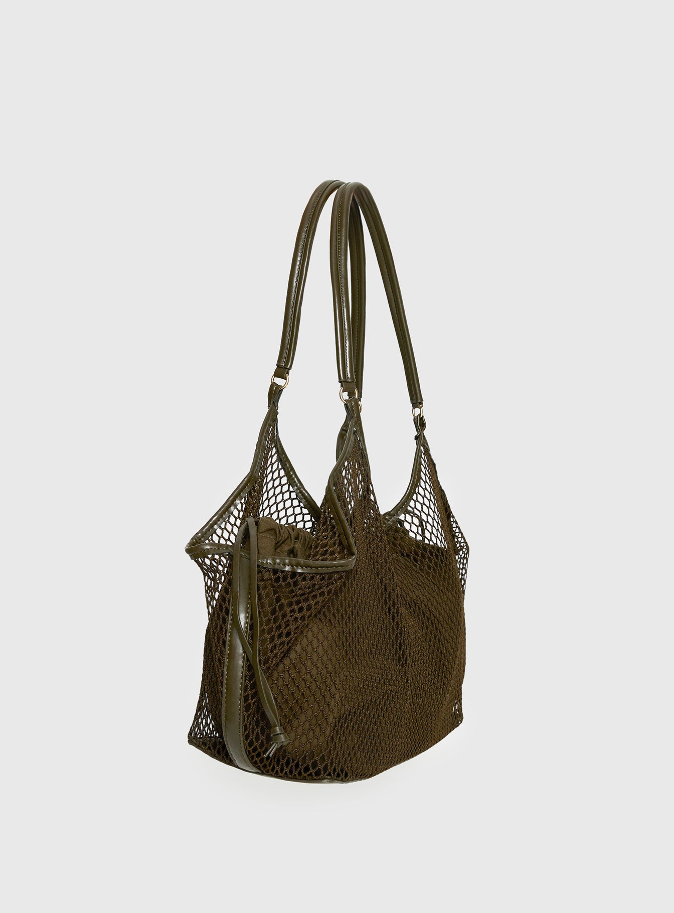 Isolda Mesh Tote Bag Khaki - Image 3