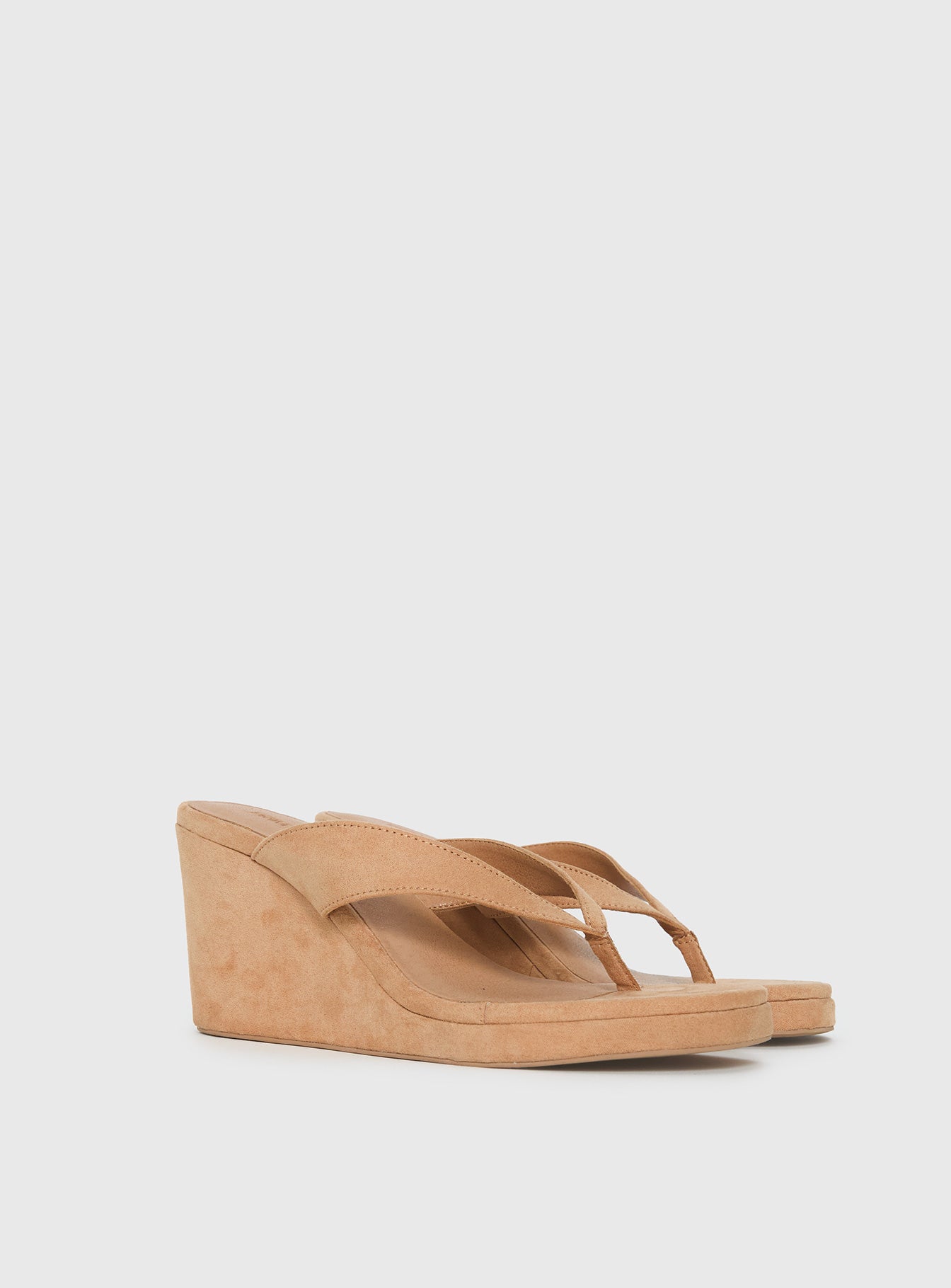 Kamiko Wedged Heels Tan Faux Suede - Image 2