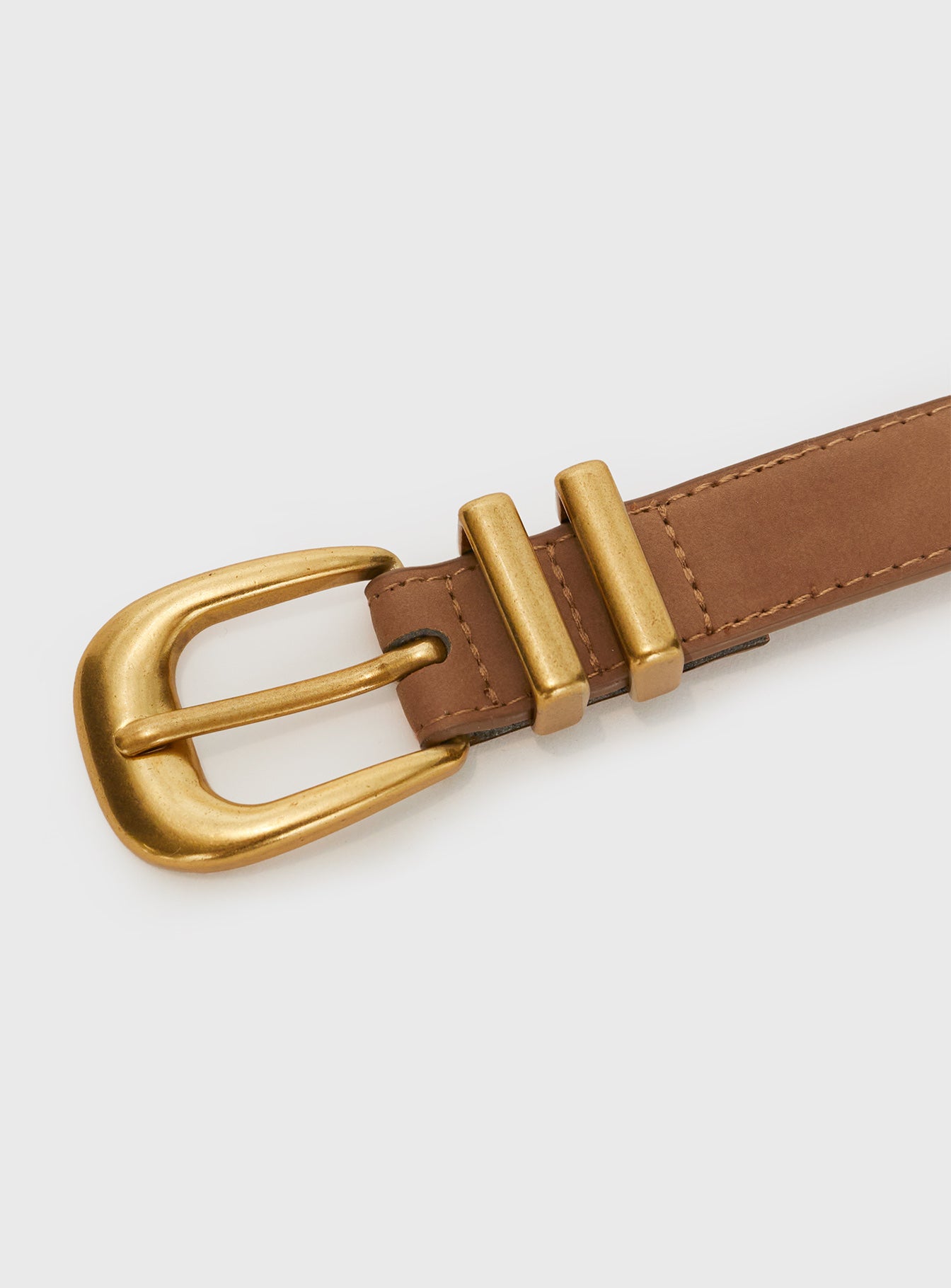 Duncani Faux Suede Belt Brown/Gold - Image 3