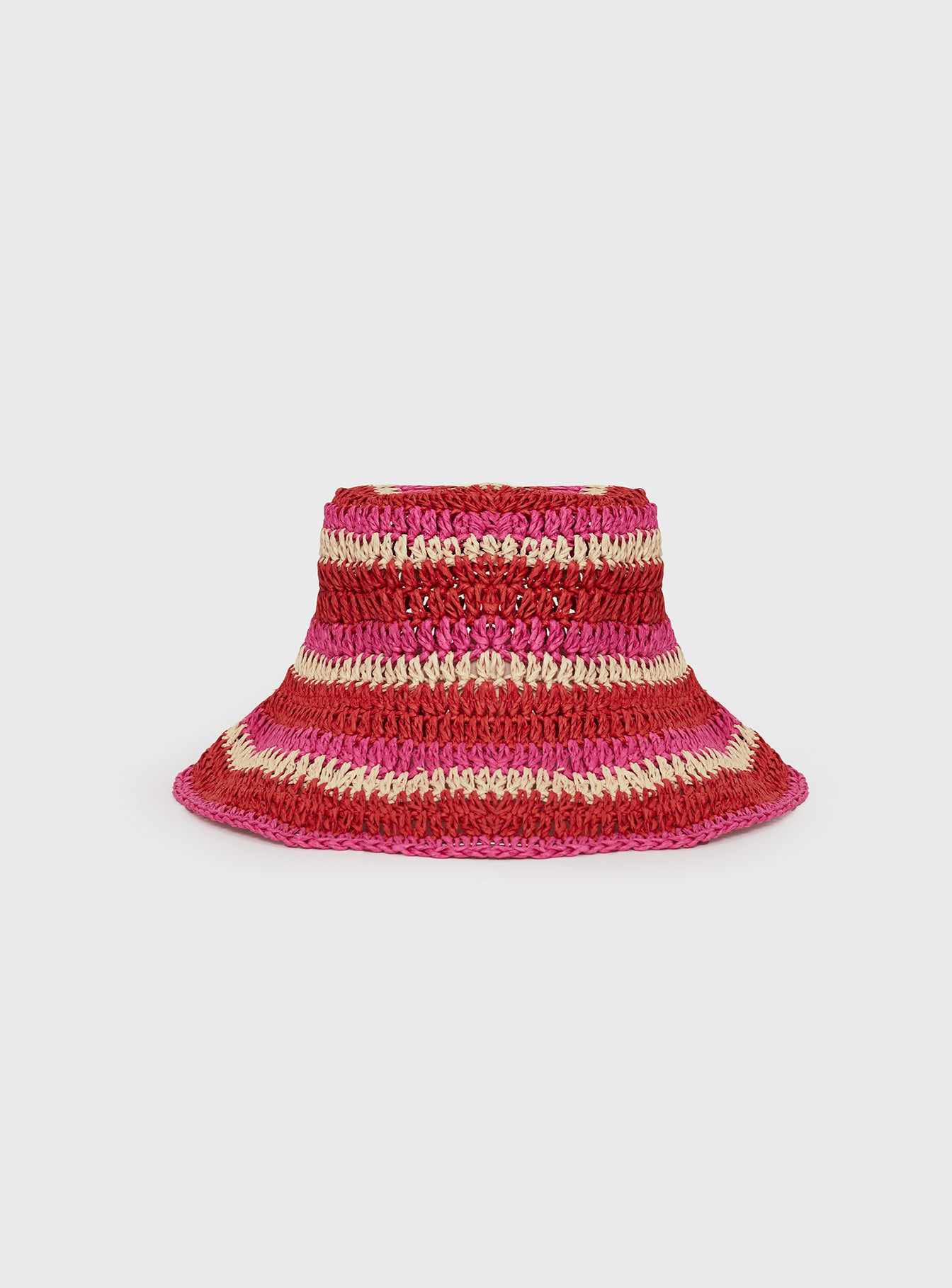 Alonza Crochet Bucket Hat Pink/red - Image 2