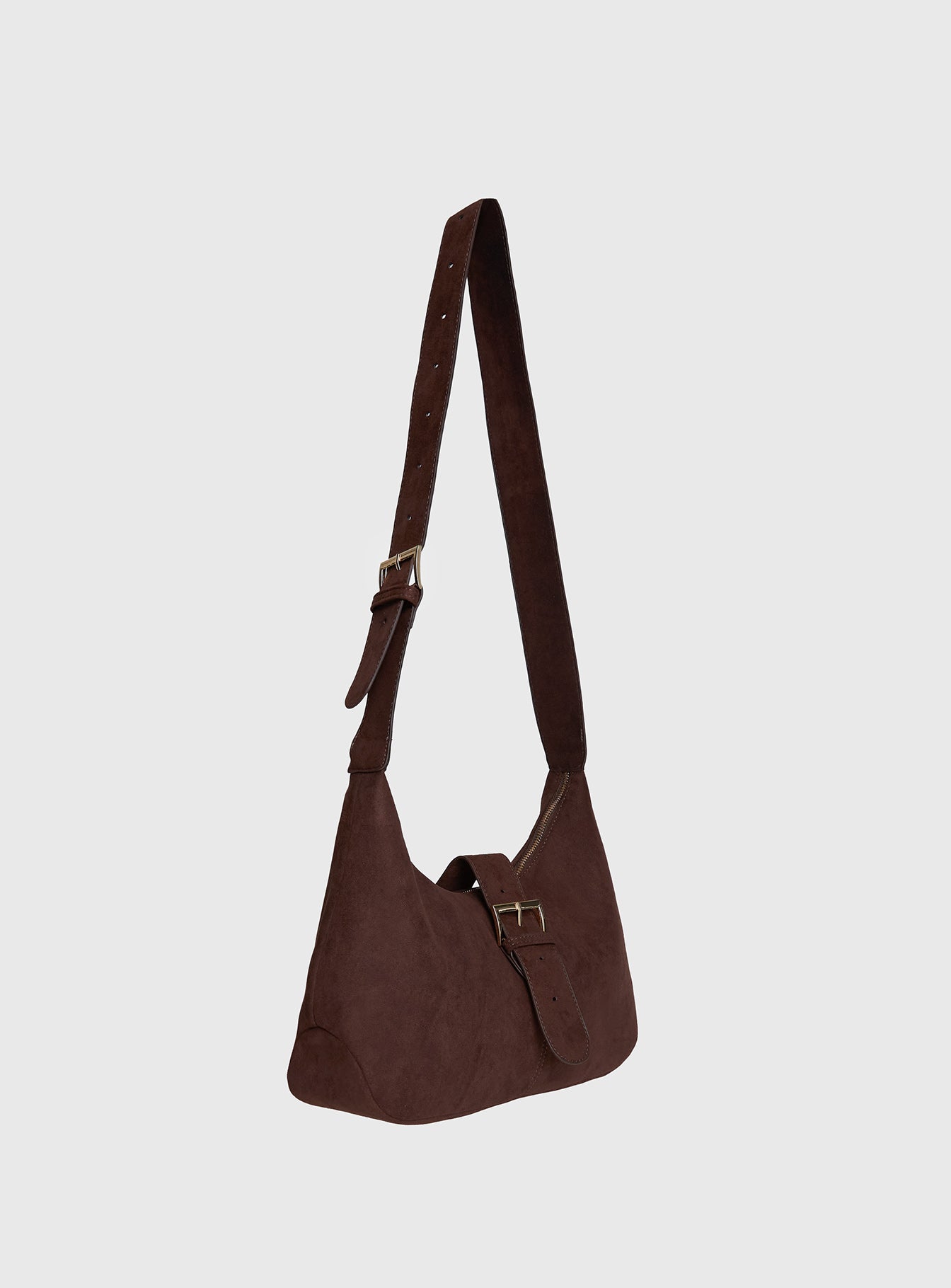 Orange County Faux Suede Bag Brown - Image 3