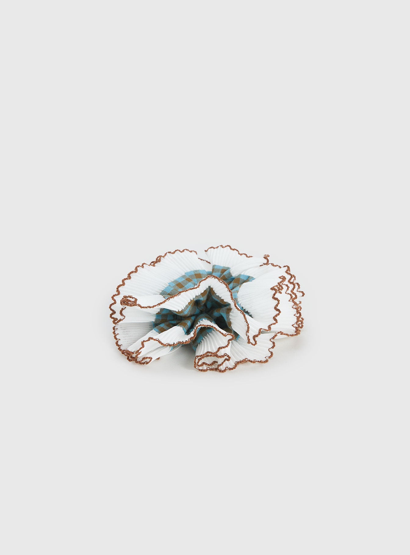 Fancy That Textured Scrunchie Blue Check - Image 3
