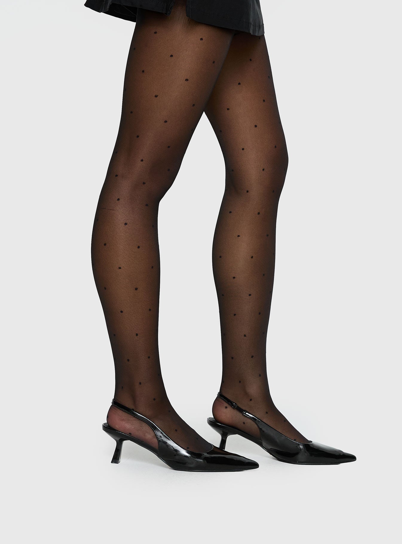 Avelaine Sheer Polka Tights Black - Image 3