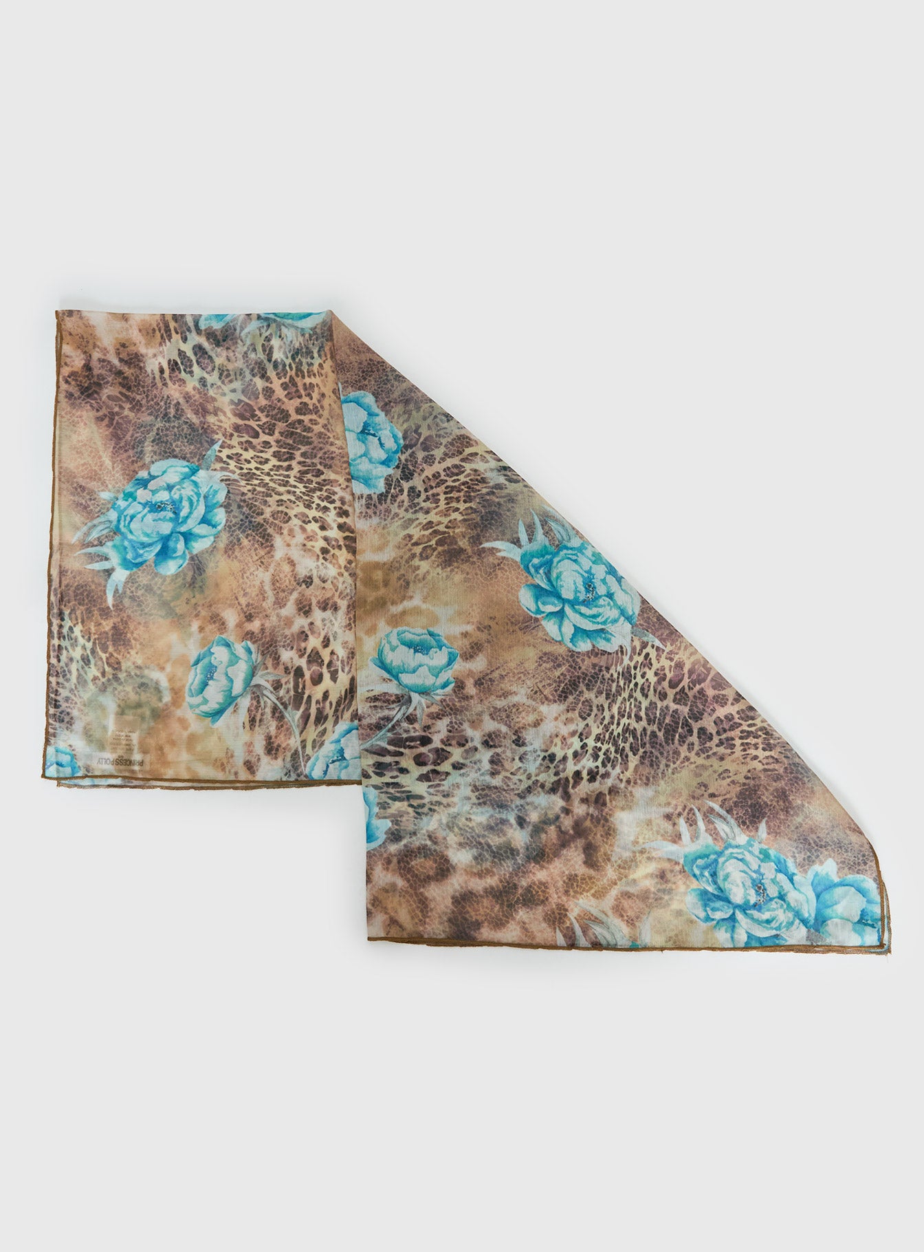 Nellie Chiffon Scarf Leopard Floral - Image 3