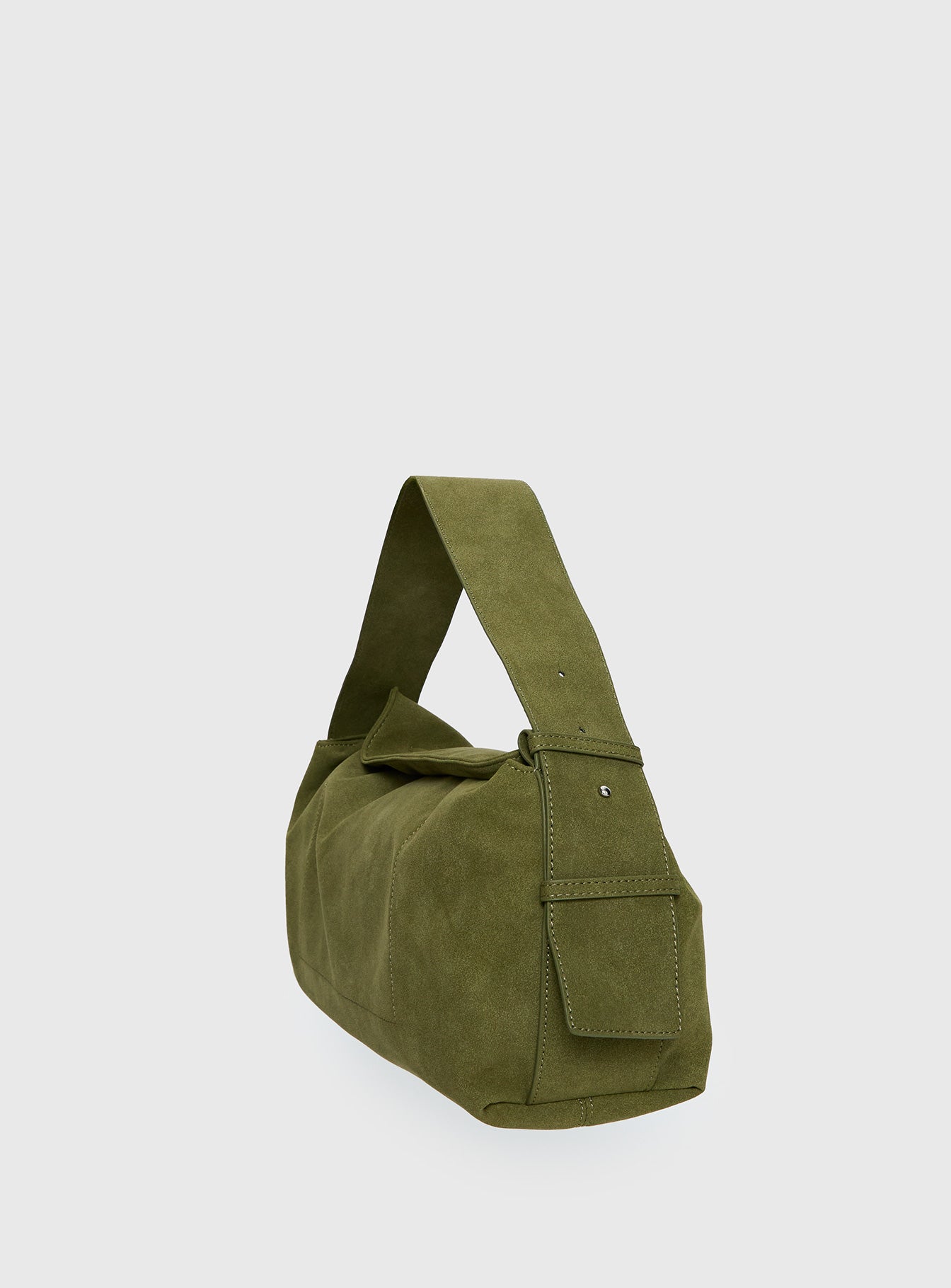 Seraphia Faux Suede Shoulder Bag Green - Image 3