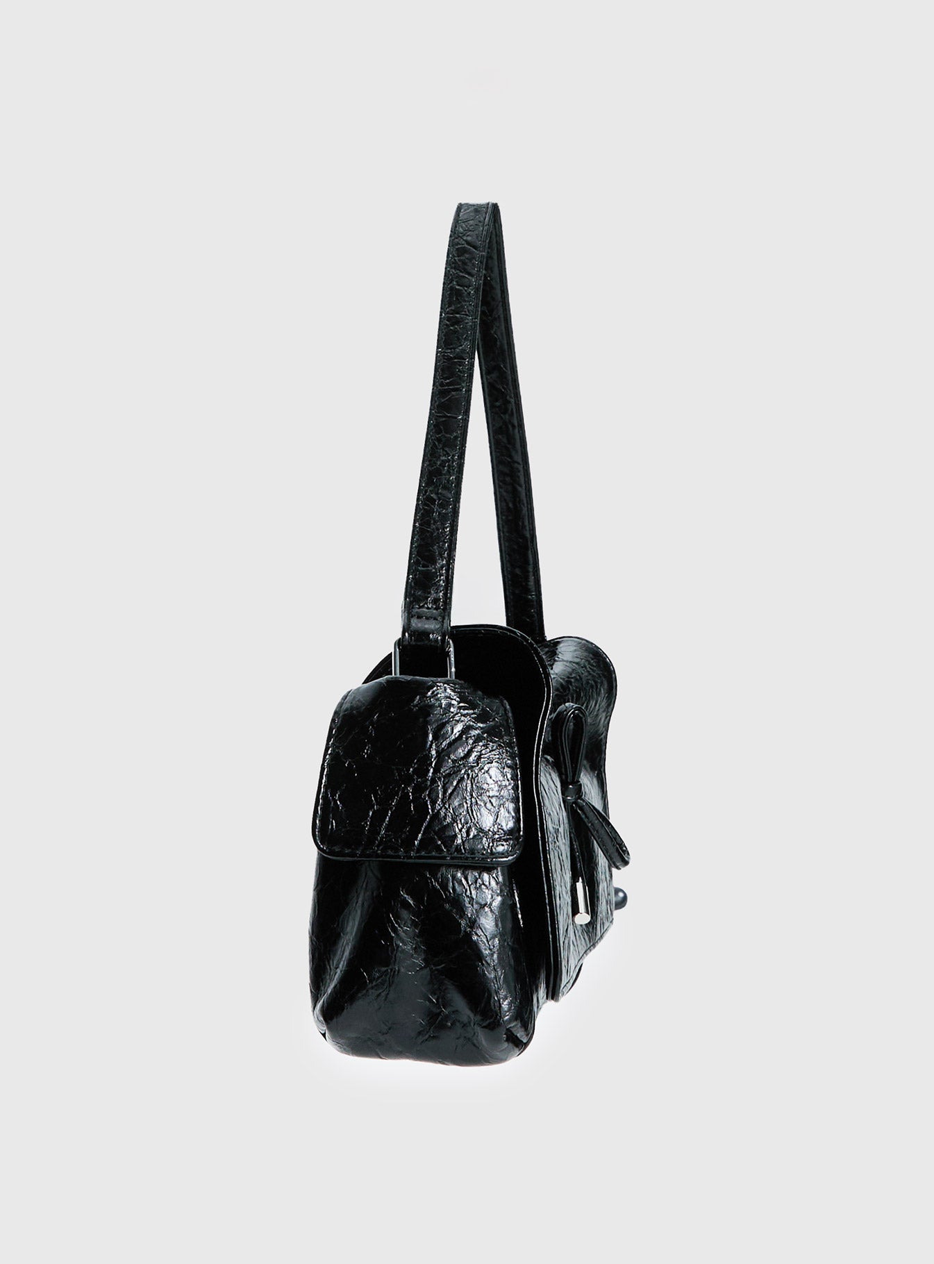 Lay Your Cards Bow Detail Shoulder Bag Black - Image 3