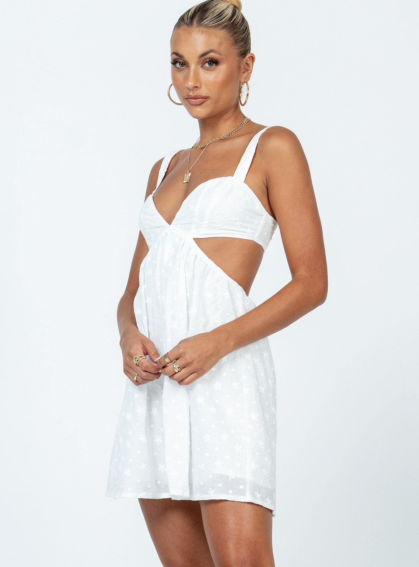 Khalia Mini Dress White - Image 4